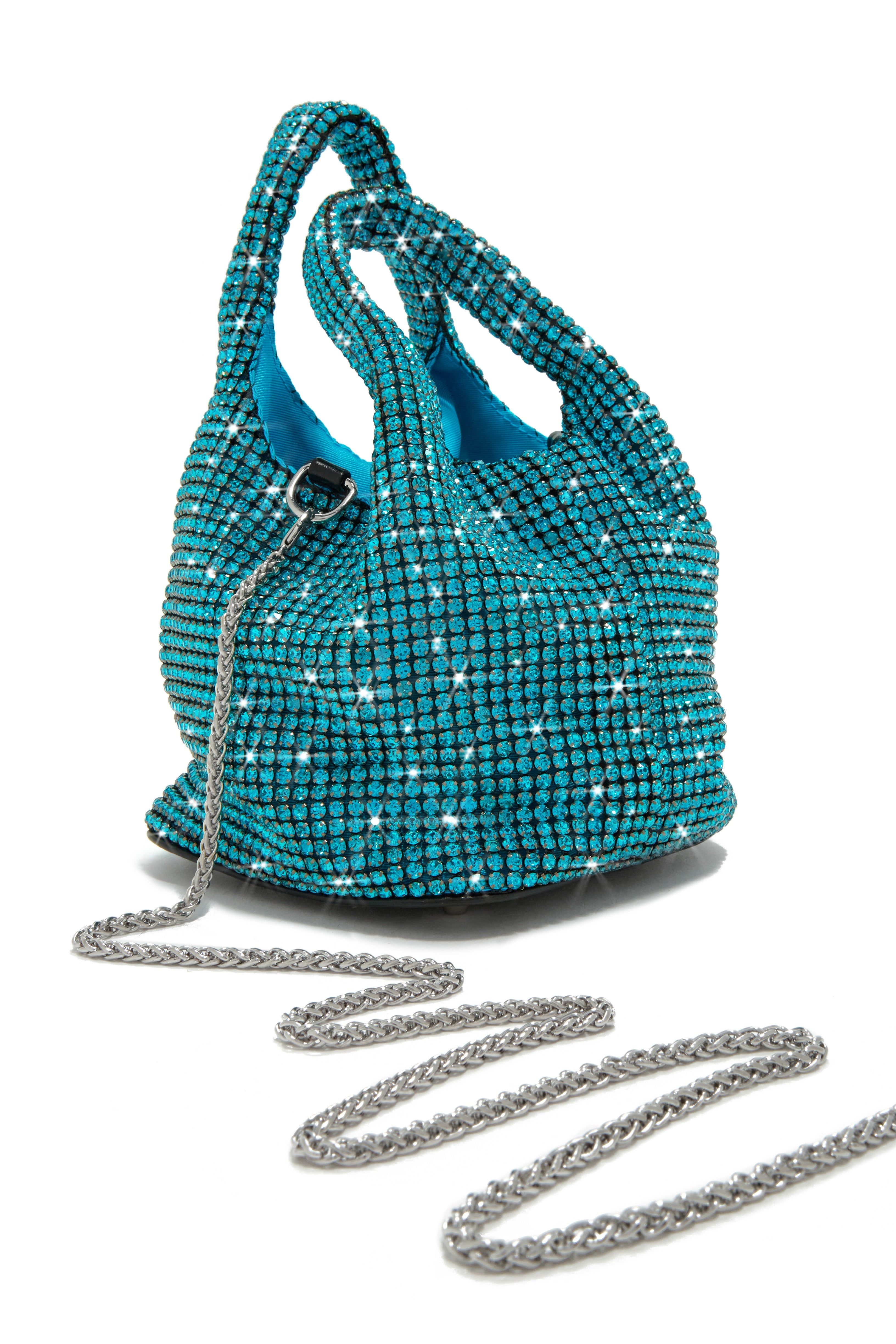 Cydni Embellished Bucket Bag - Blue sold by Miss Lola product image thumbnail 2