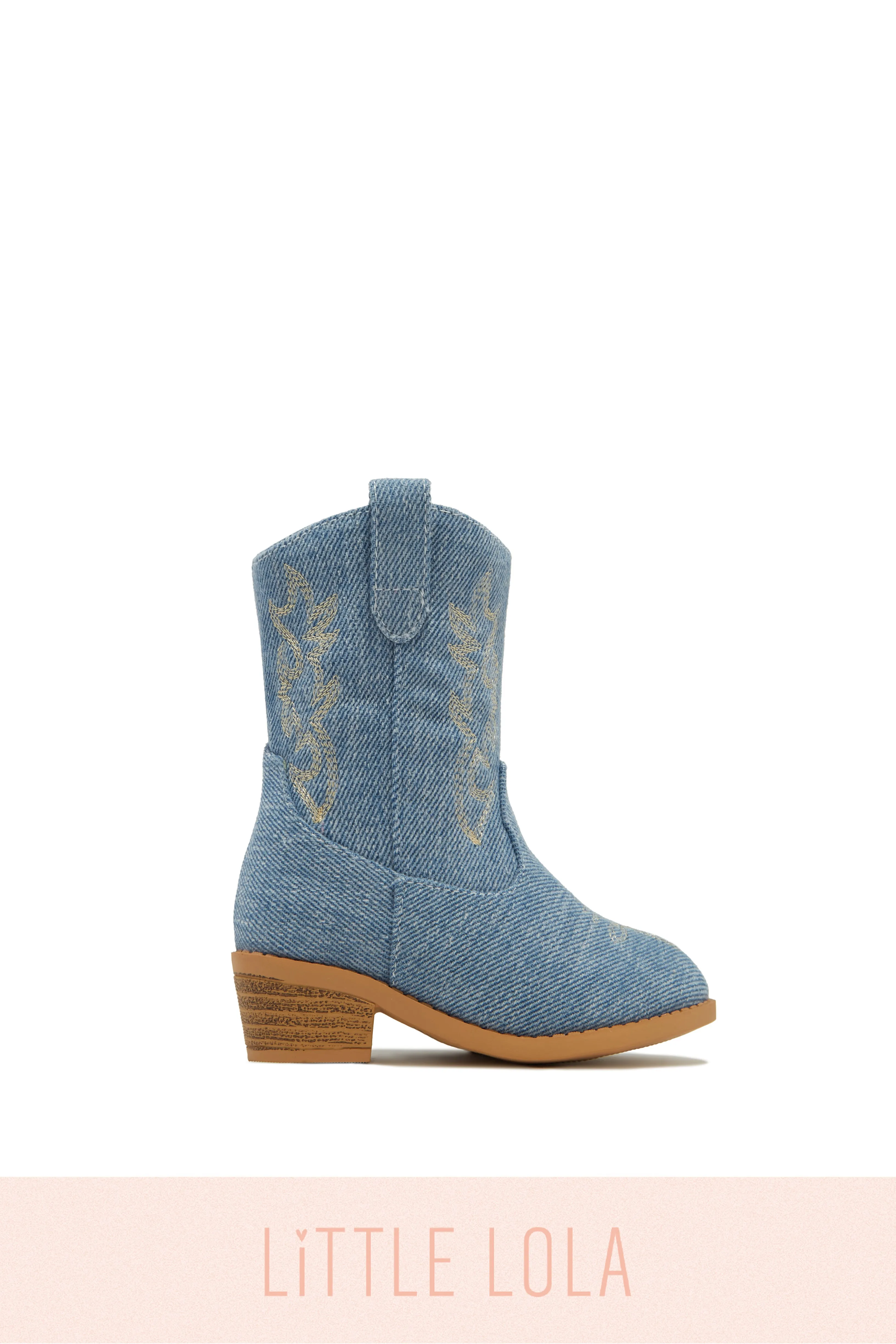 Mini Abby Cowgirl Boots - Denim sold by Miss Lola product image thumbnail 4