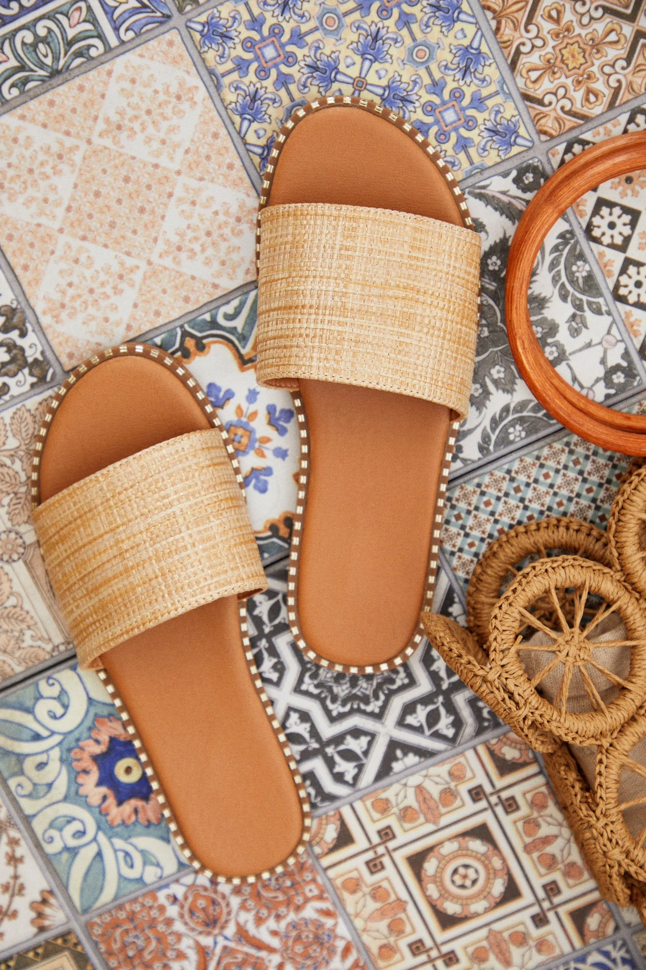 Exotic Summer Slip On Sandals - Natural sold by Miss Lola product image thumbnail 3
