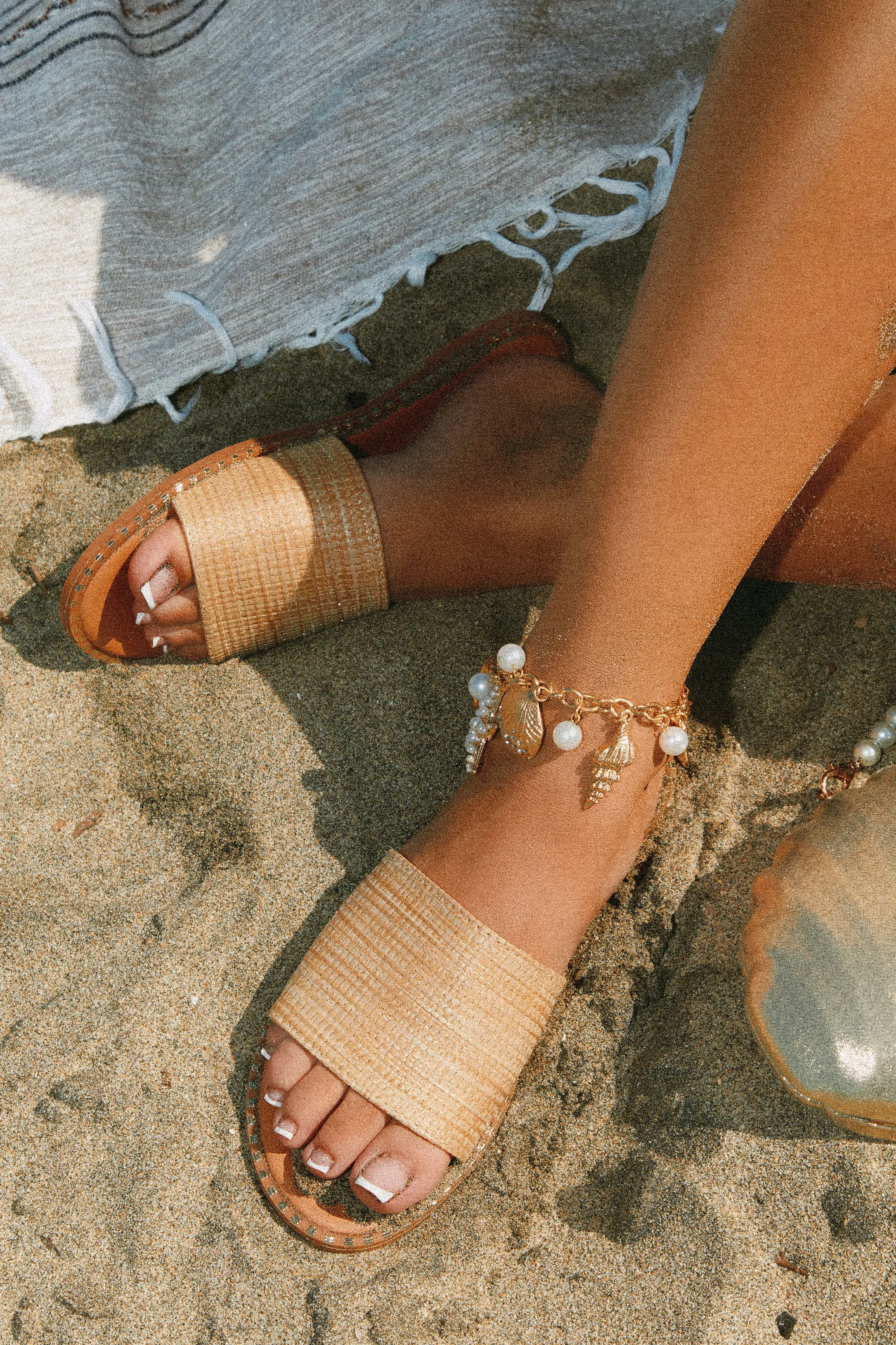 Exotic Summer Slip On Sandals - Natural sold by Miss Lola product image thumbnail 2