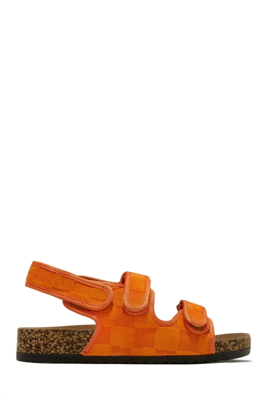 Vegas Sunsets Velcro Flat Sandals - Orange sold by Miss Lola
