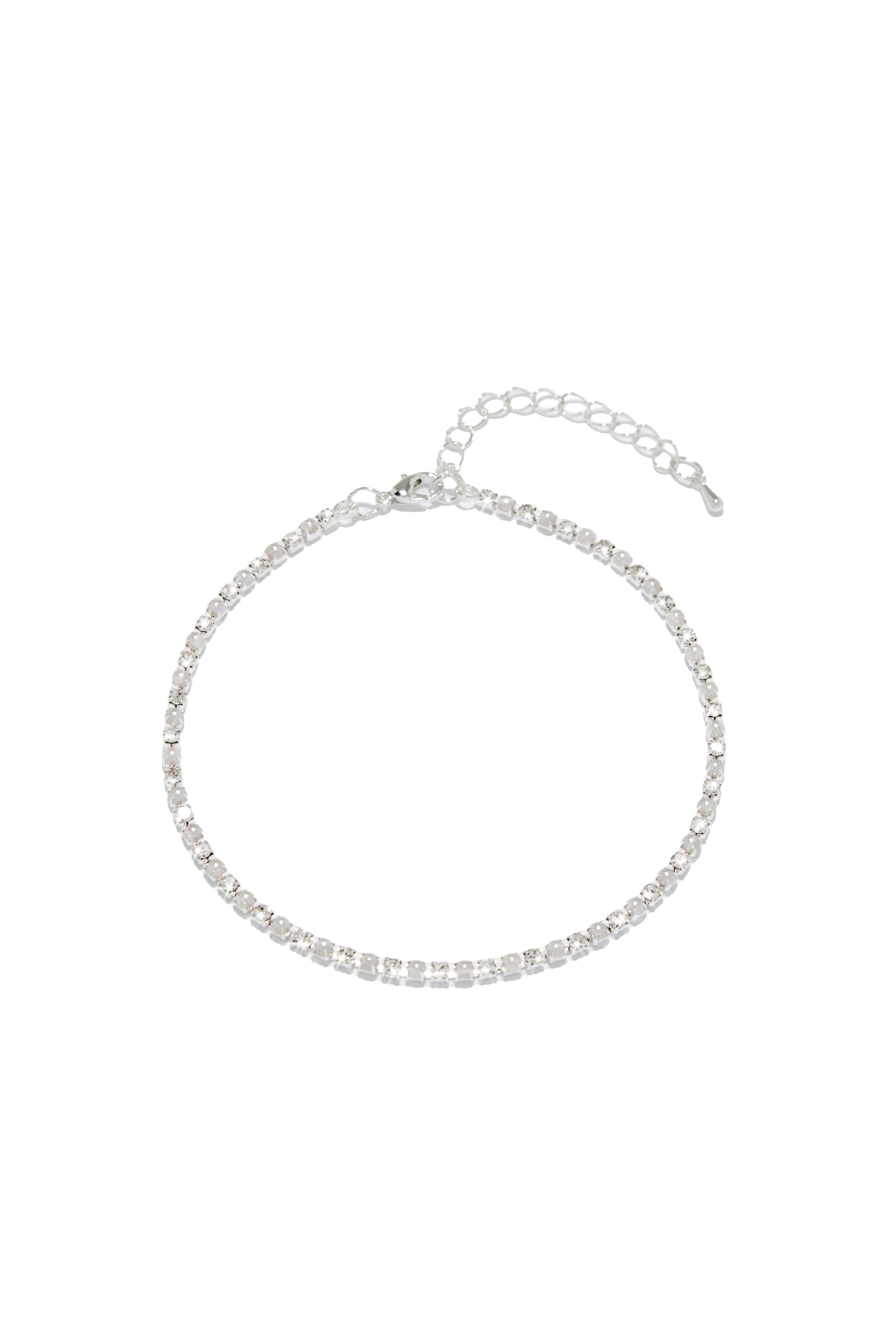 Karlyn Embellished Anklet - Silver sold by Miss Lola