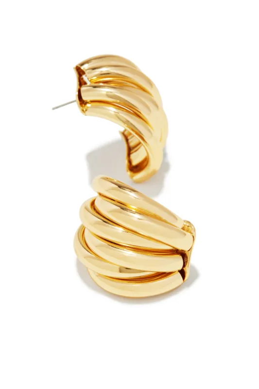 Morelia Chunky Statement Earring - Gold sold by Miss Lola