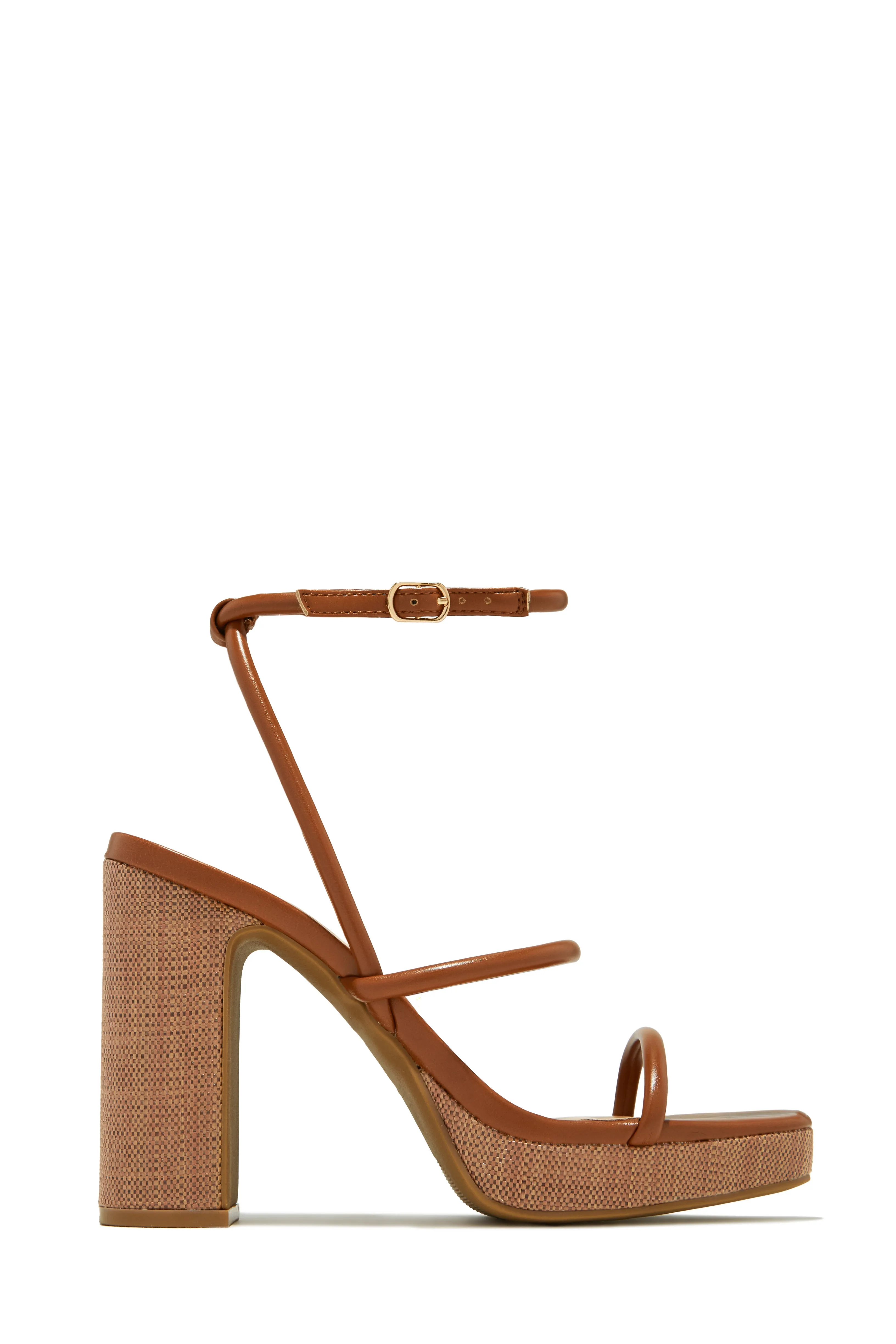 Thalia Platform Block Heels - Tan sold by Miss Lola product image thumbnail 4