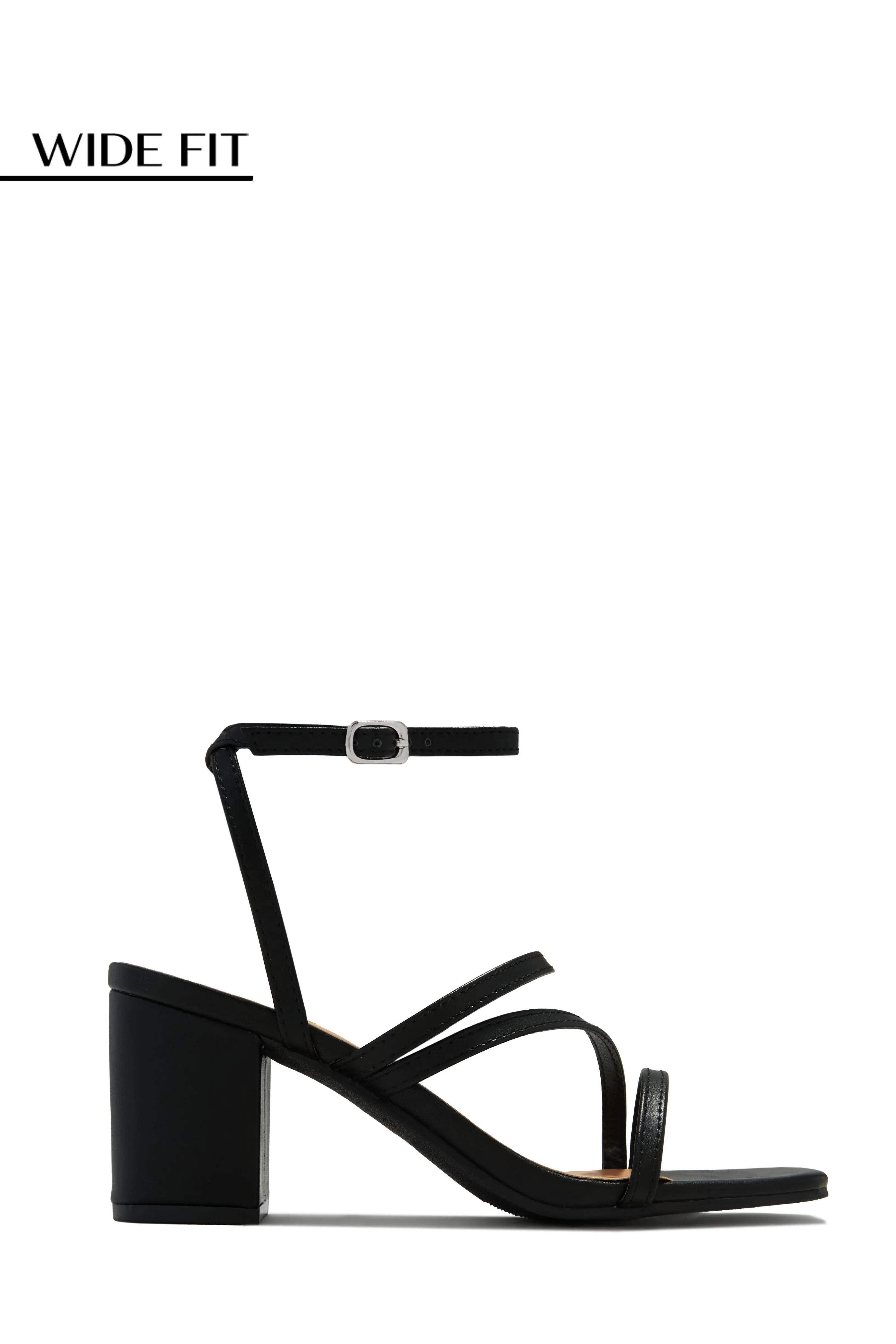 Anabelle Wide Fit Block Mid Heels - Black sold by Miss Lola product image thumbnail 4