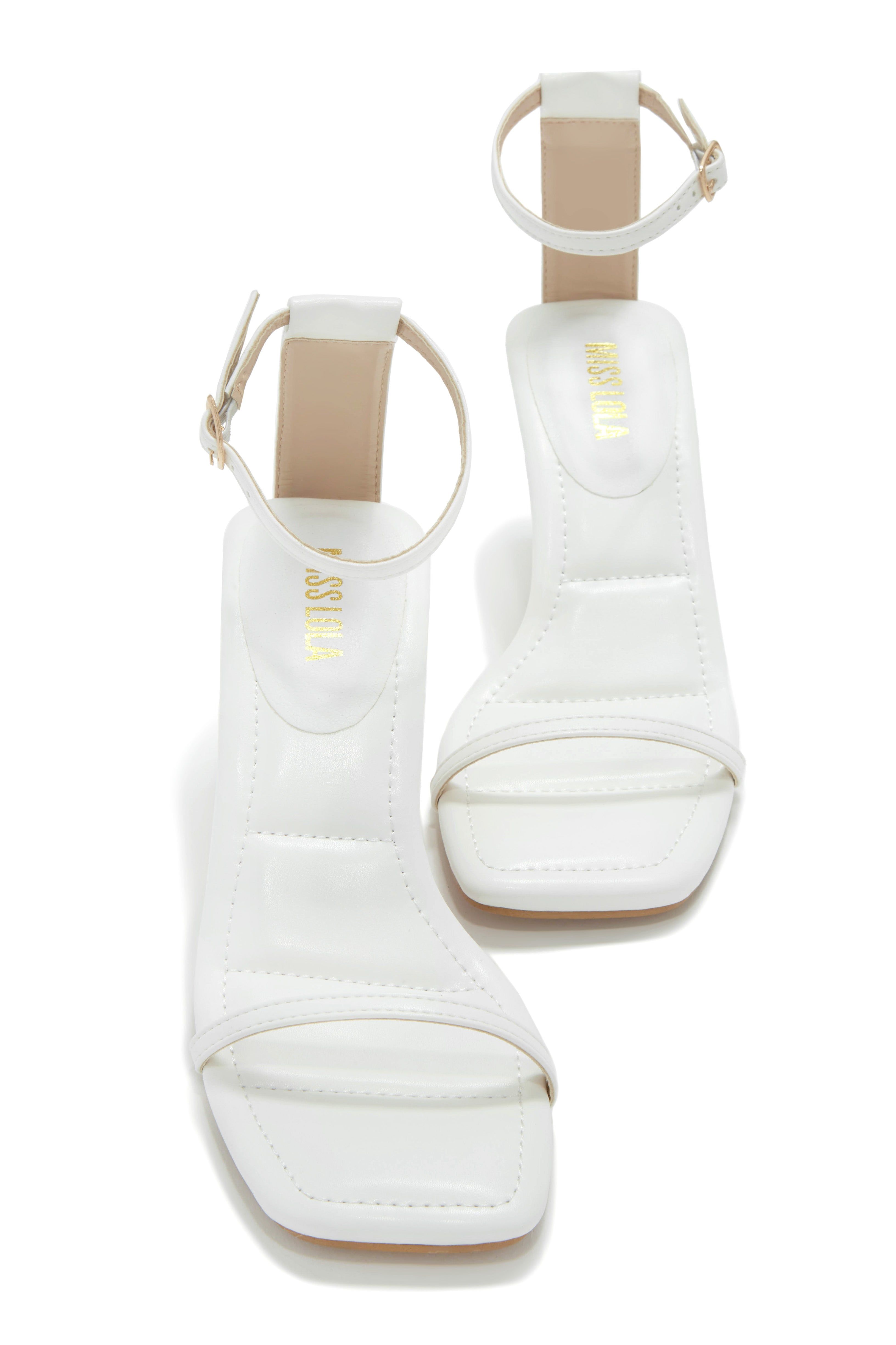Iyla Single Sole Mid Heels - White sold by Miss Lola product image thumbnail 3