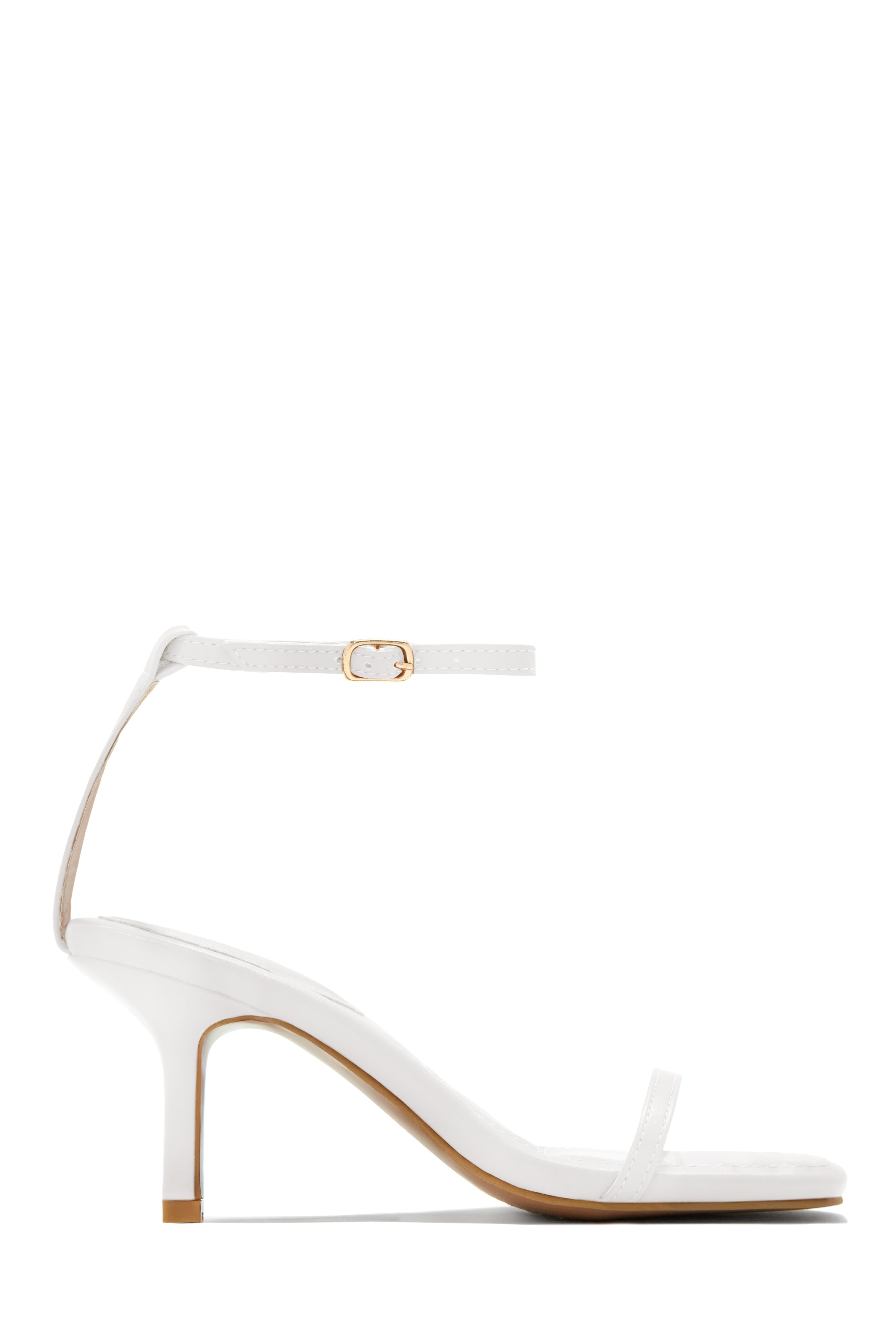 Iyla Single Sole Mid Heels - White sold by Miss Lola