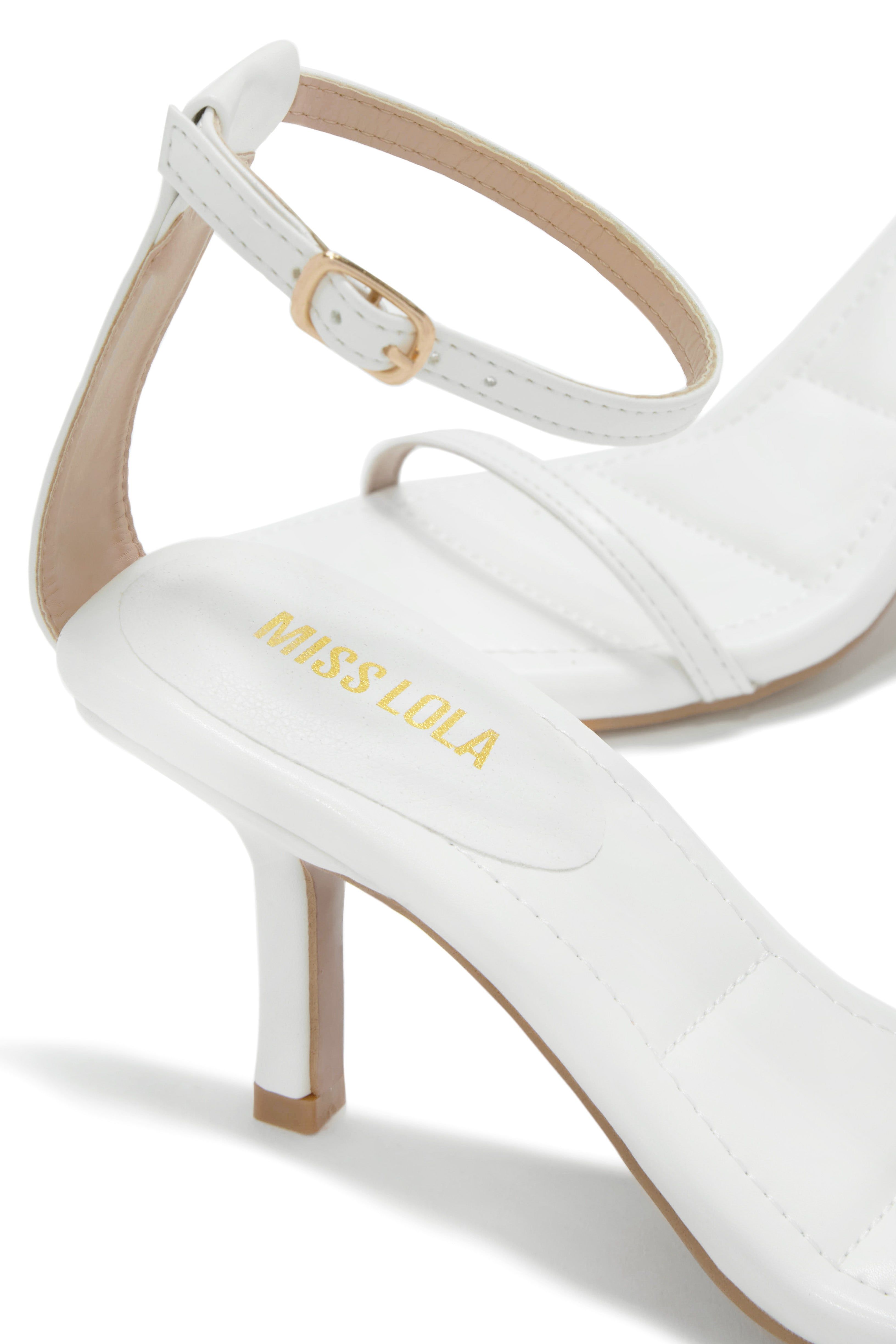 Iyla Single Sole Mid Heels - White sold by Miss Lola product image thumbnail 4