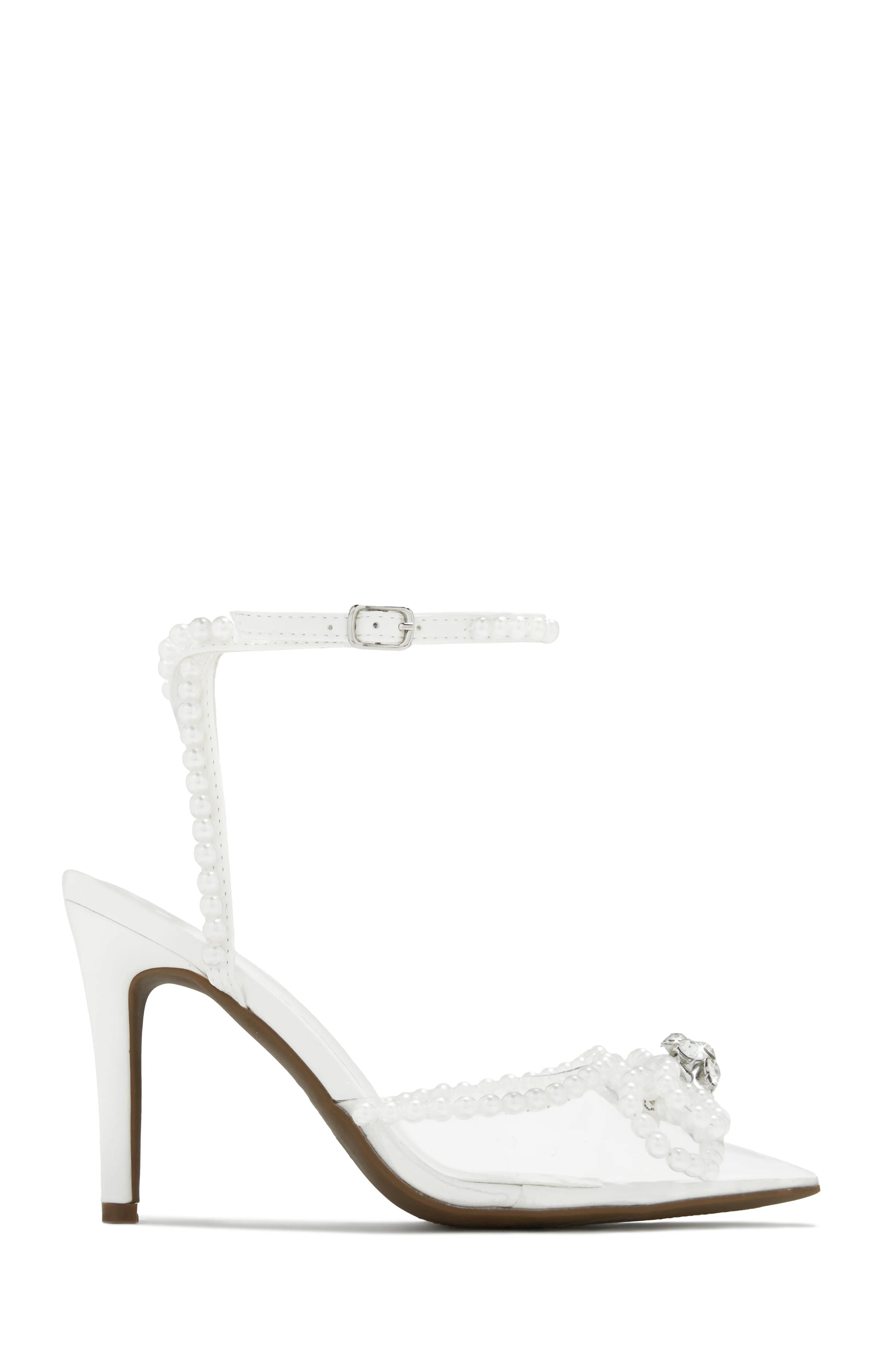 Catheryn Faux Pearl Heels - White sold by Miss Lola product image thumbnail 4