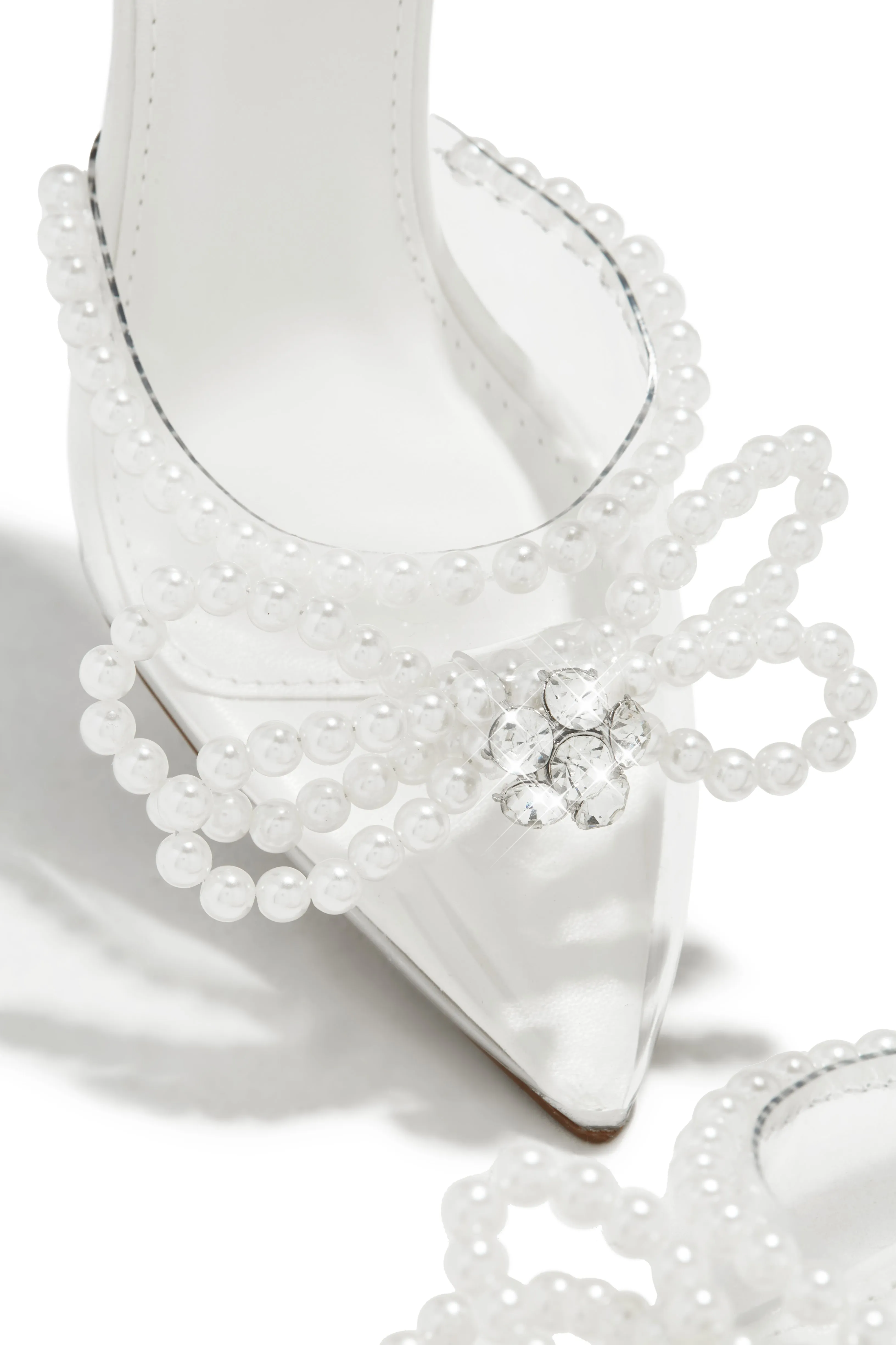 Catheryn Faux Pearl Heels - White sold by Miss Lola product image thumbnail 3