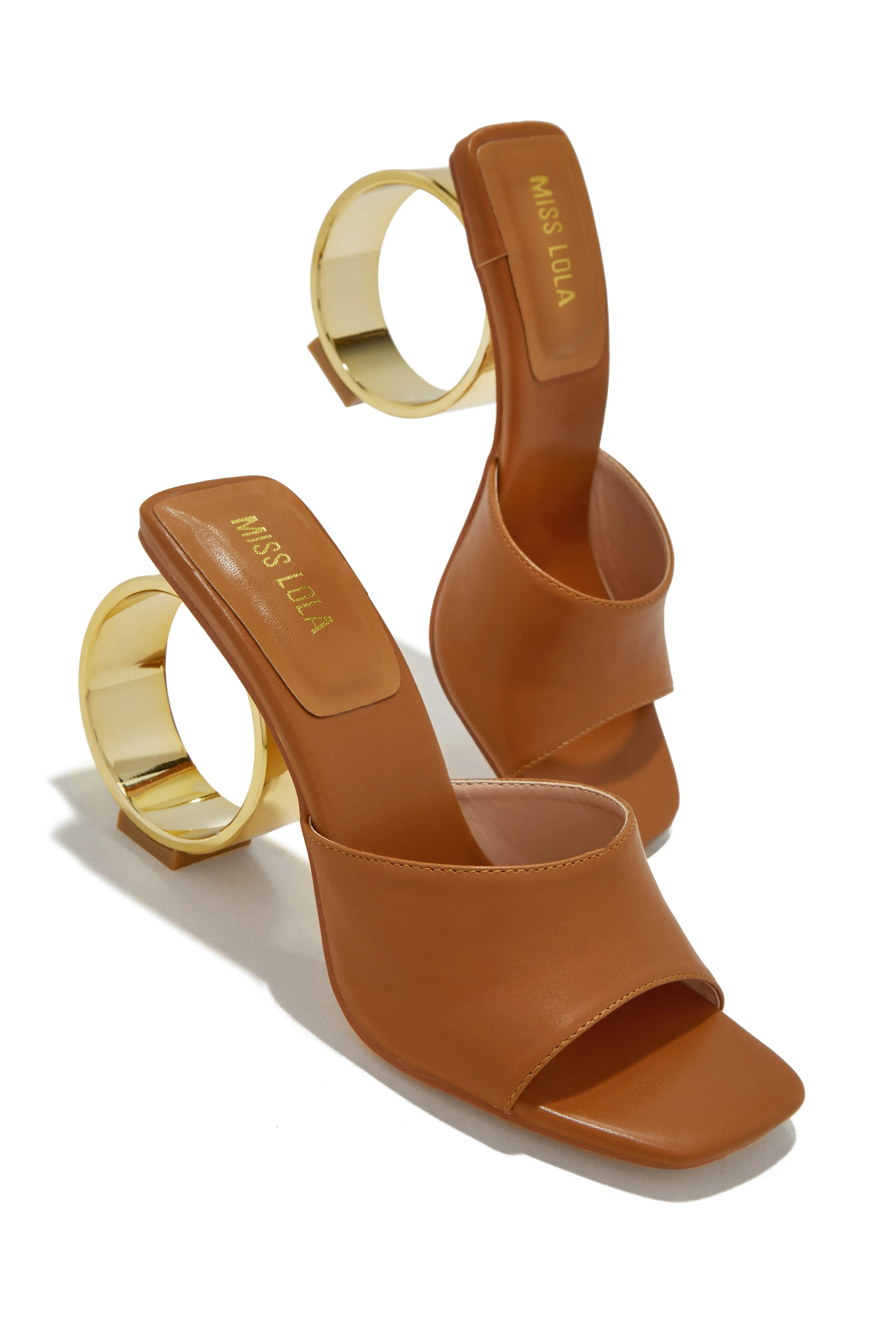 Naomi Sphere Heel Mules - Tan sold by Miss Lola product image thumbnail 2