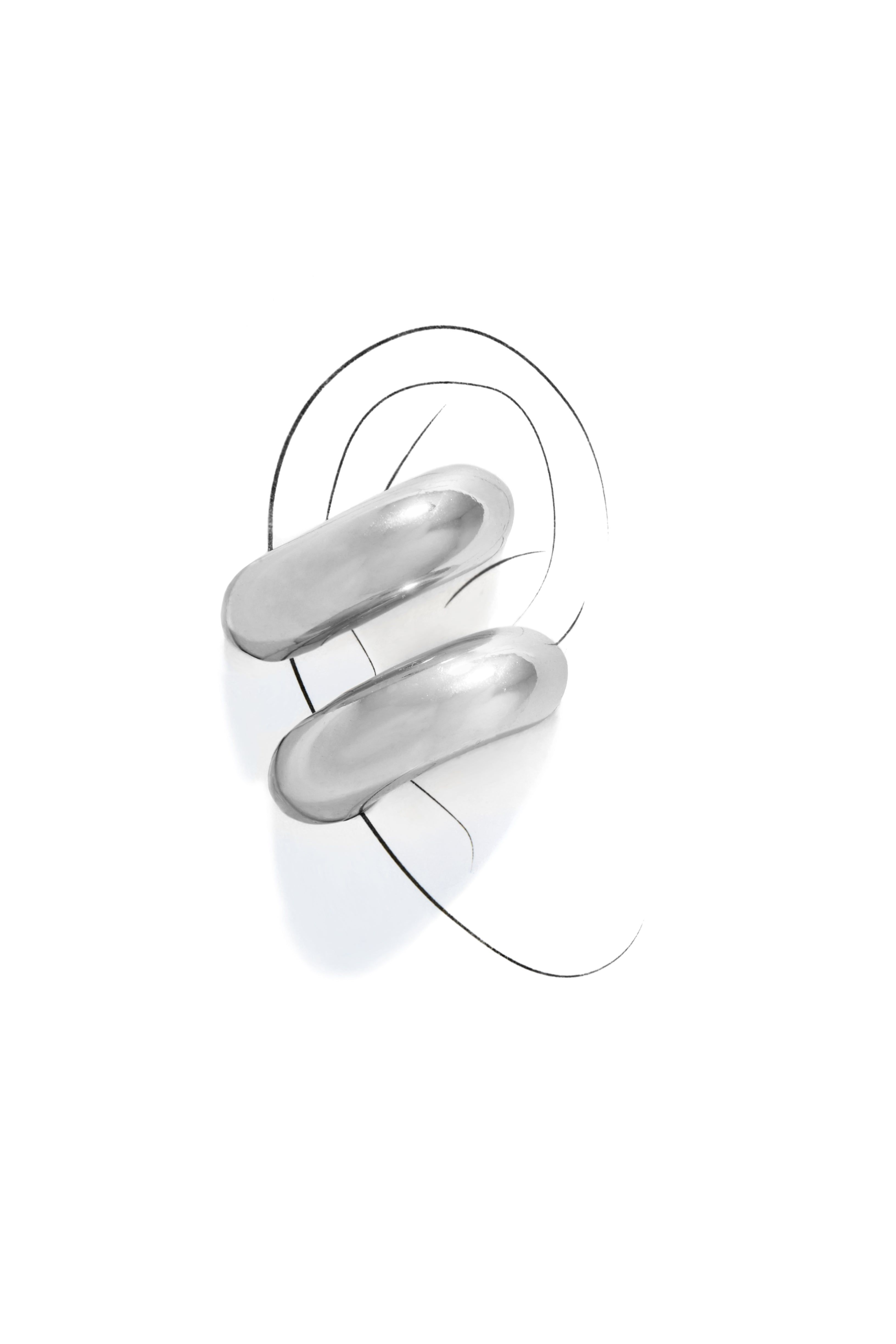 Akiani Chunky Earring Cuffs - Silver sold by Miss Lola product image thumbnail 2