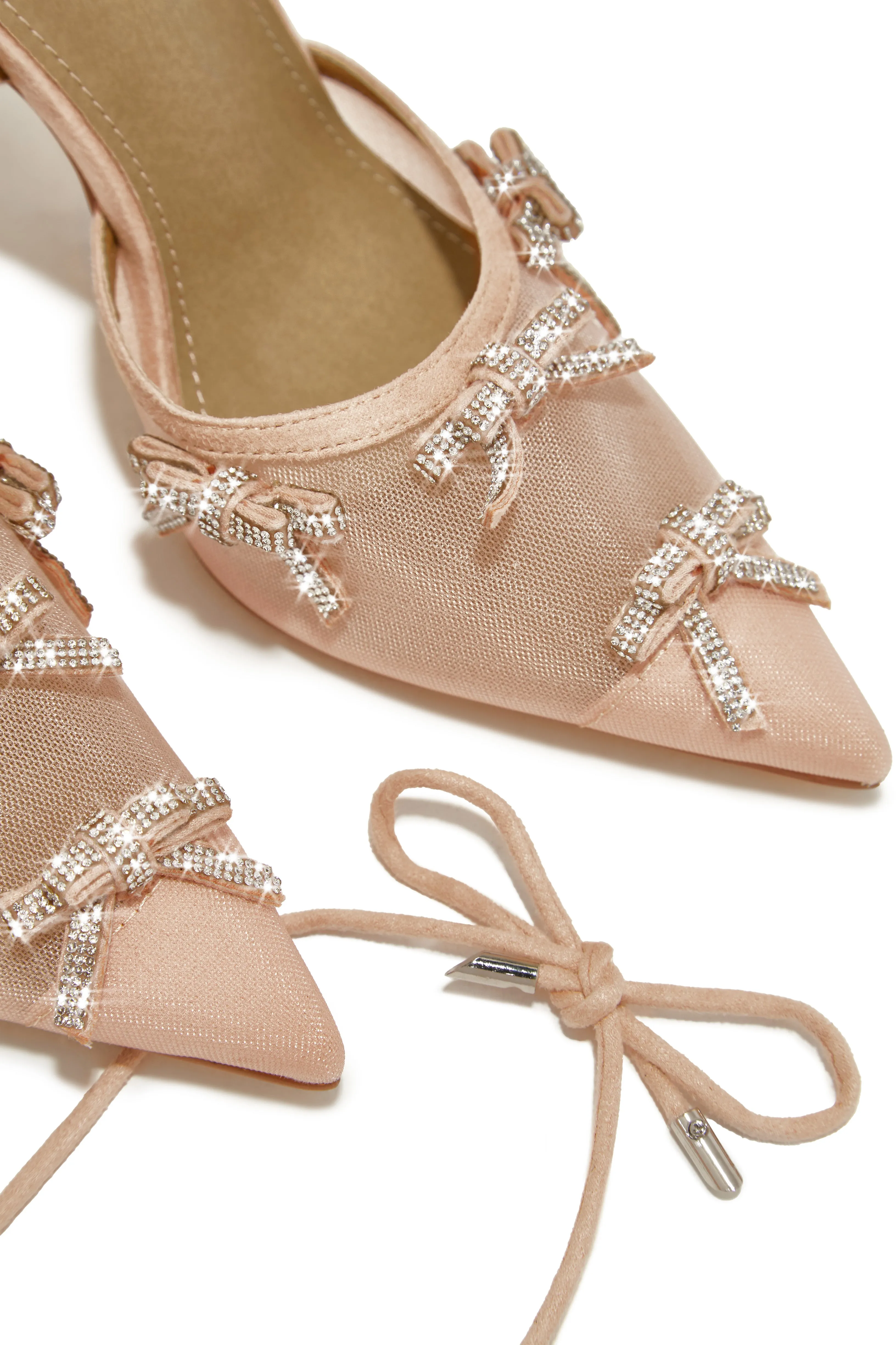 Special Weekend Lace Up Pump Heels - Nude sold by Miss Lola product image thumbnail 3