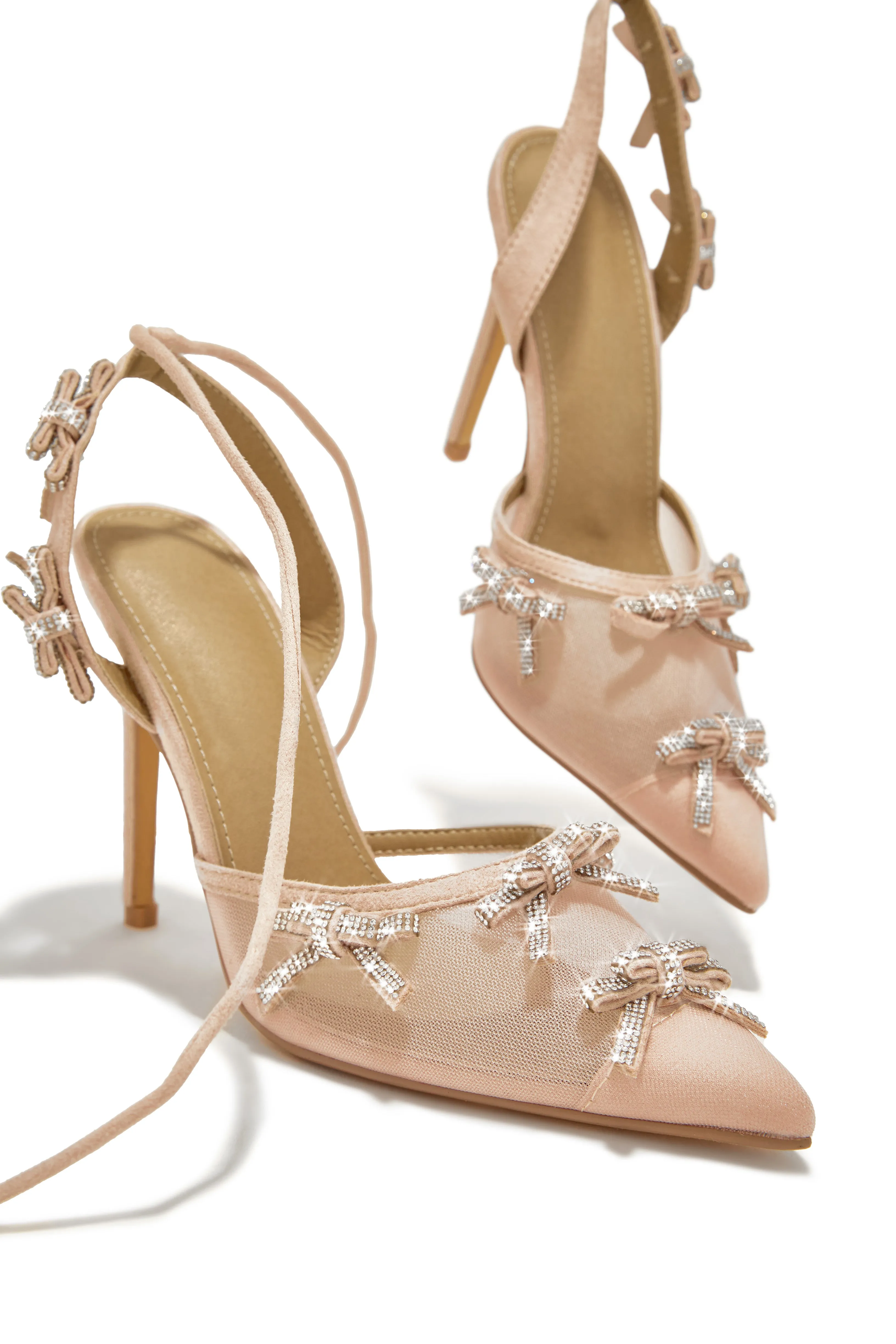Special Weekend Lace Up Pump Heels - Nude sold by Miss Lola