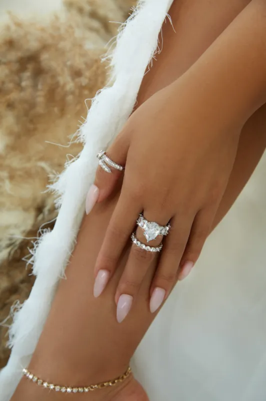 Very Special Embellished Statement Ring - Silver sold by Miss Lola