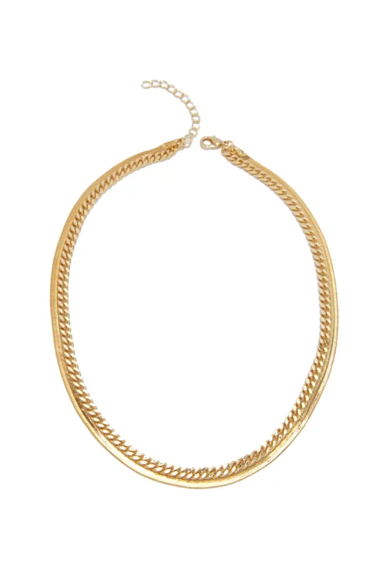 Devina Double Chain Layered Necklace - Gold sold by Miss Lola