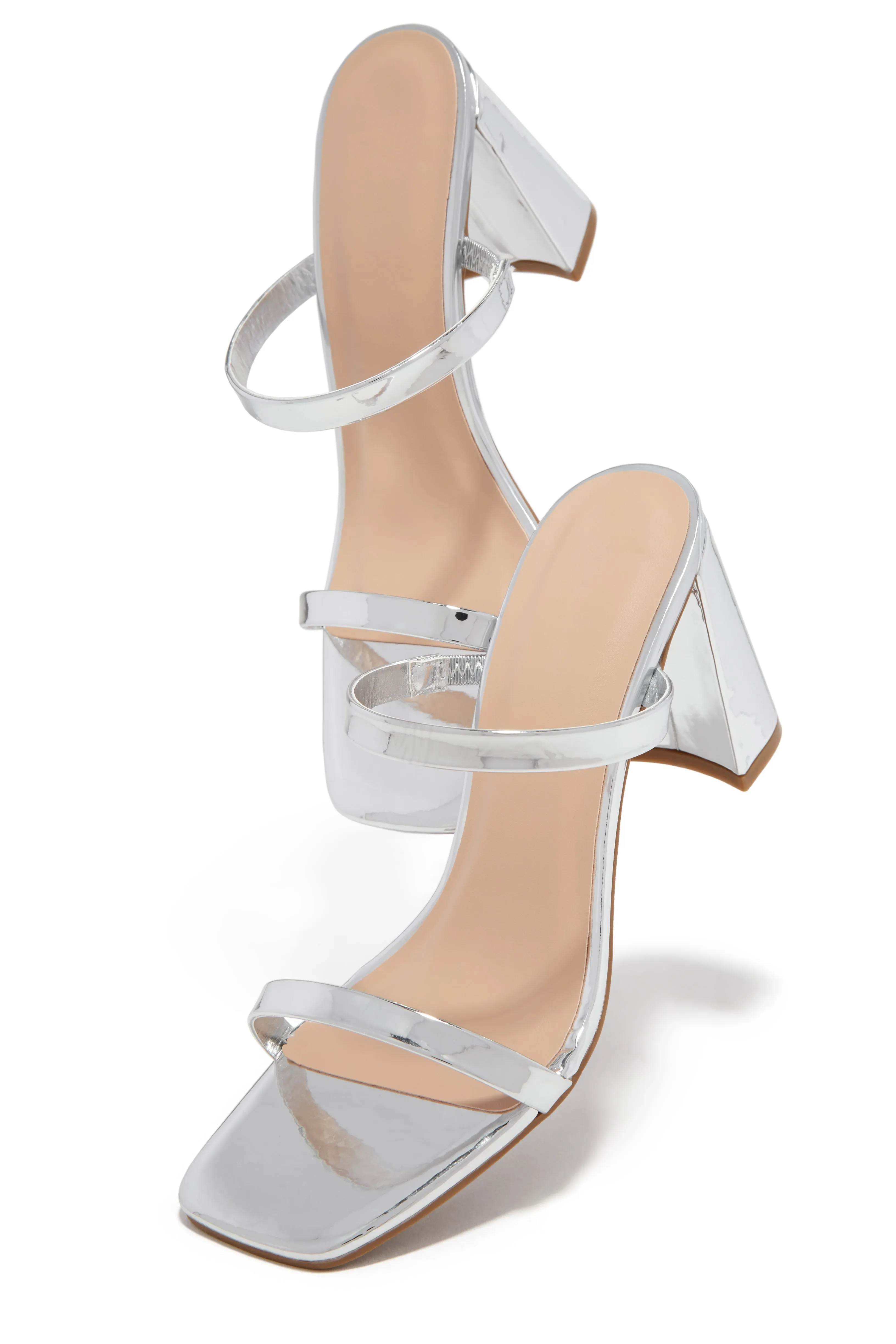 Jaynee Block Heel Mules - Silver sold by Miss Lola product image thumbnail 2