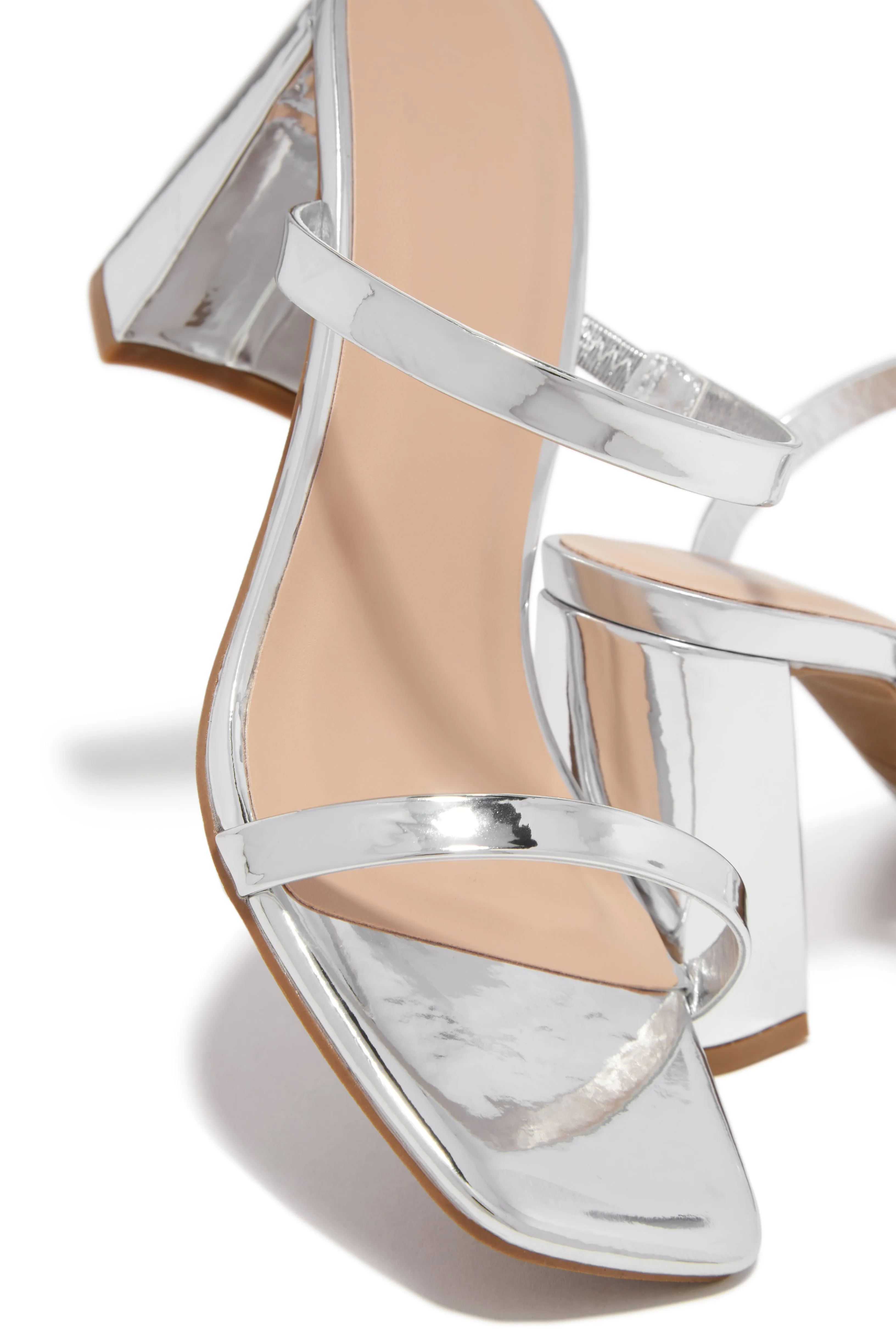 Jaynee Block Heel Mules - Silver sold by Miss Lola product image thumbnail 3