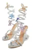 Fantasy Multi Color Around The Ankle Coil Heels - Silver sold by Miss Lola