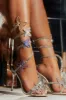 Fantasy Multi Color Around The Ankle Coil Heels - Silver sold by Miss Lola