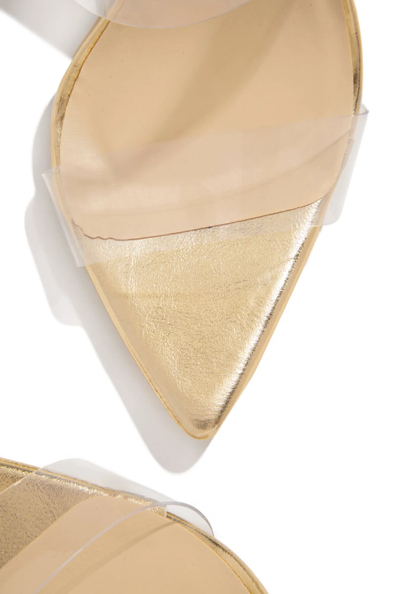 Social Babe Clear Strap High Heel Mules - Gold sold by Miss Lola product image thumbnail 4