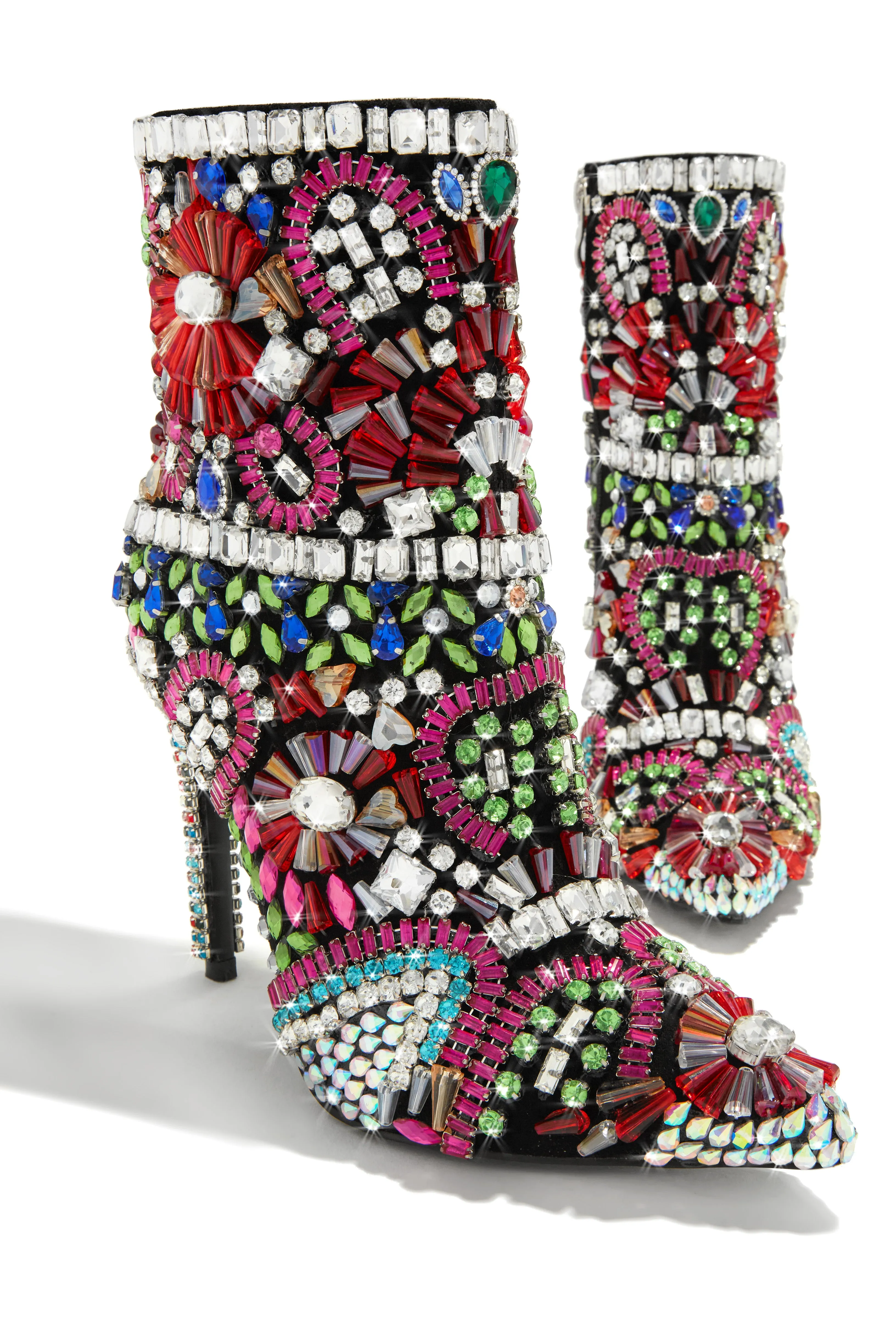 Nico Fully Embellished Anklet Boots - Multi sold by Miss Lola product image thumbnail 2
