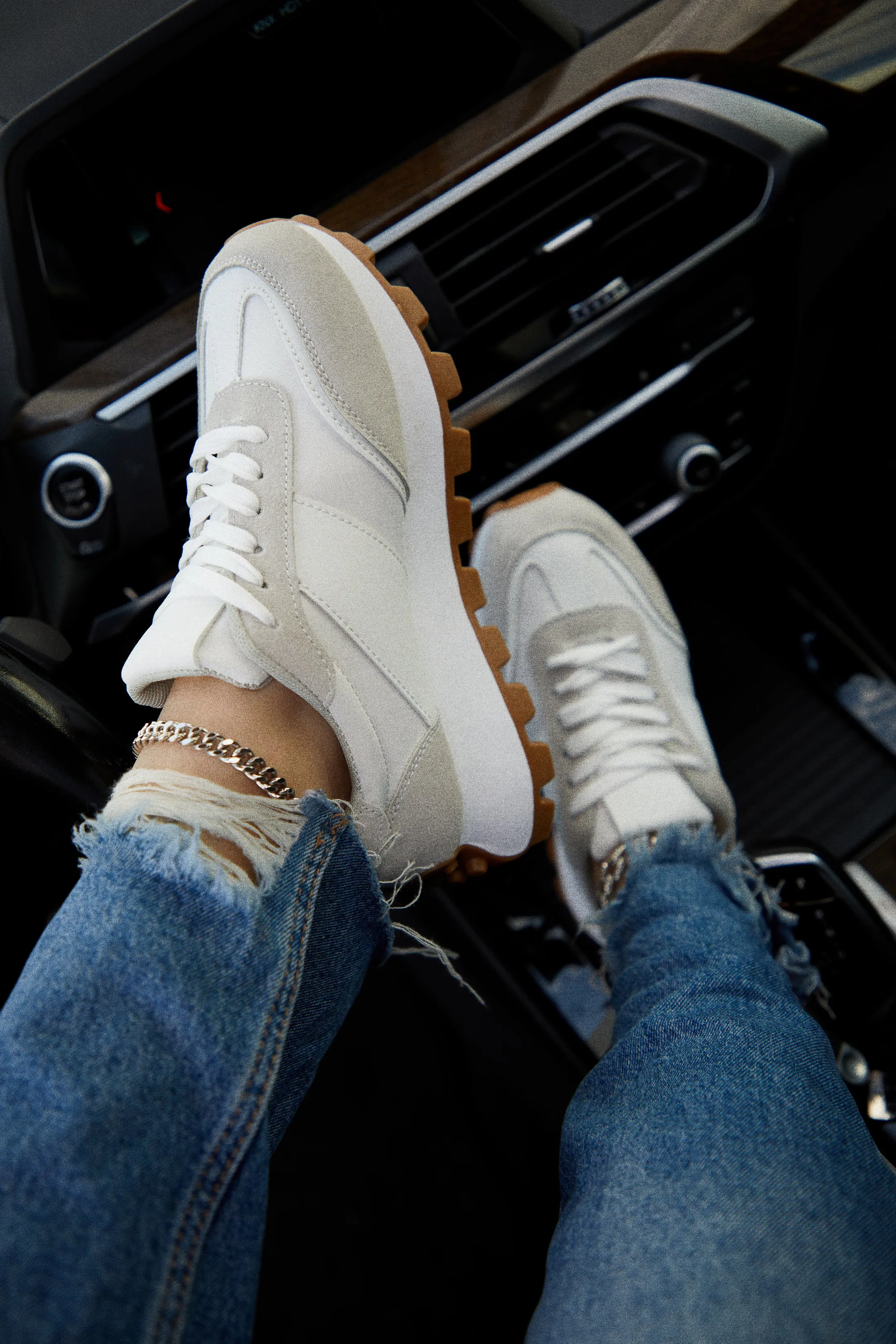 Set Goals Lace Up Sneakers - White sold by Miss Lola product image thumbnail 3