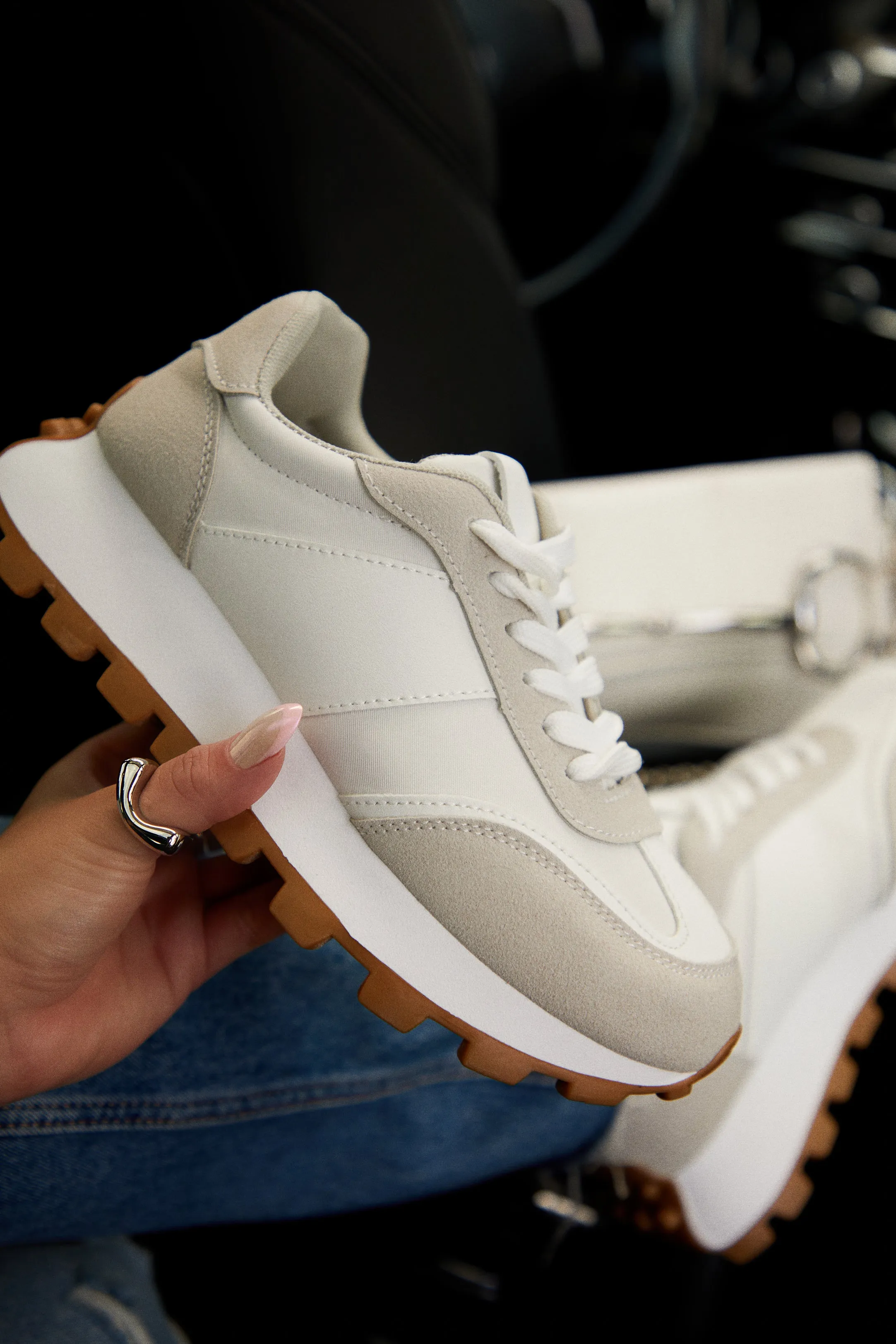 Set Goals Lace Up Sneakers - White sold by Miss Lola product image thumbnail 2