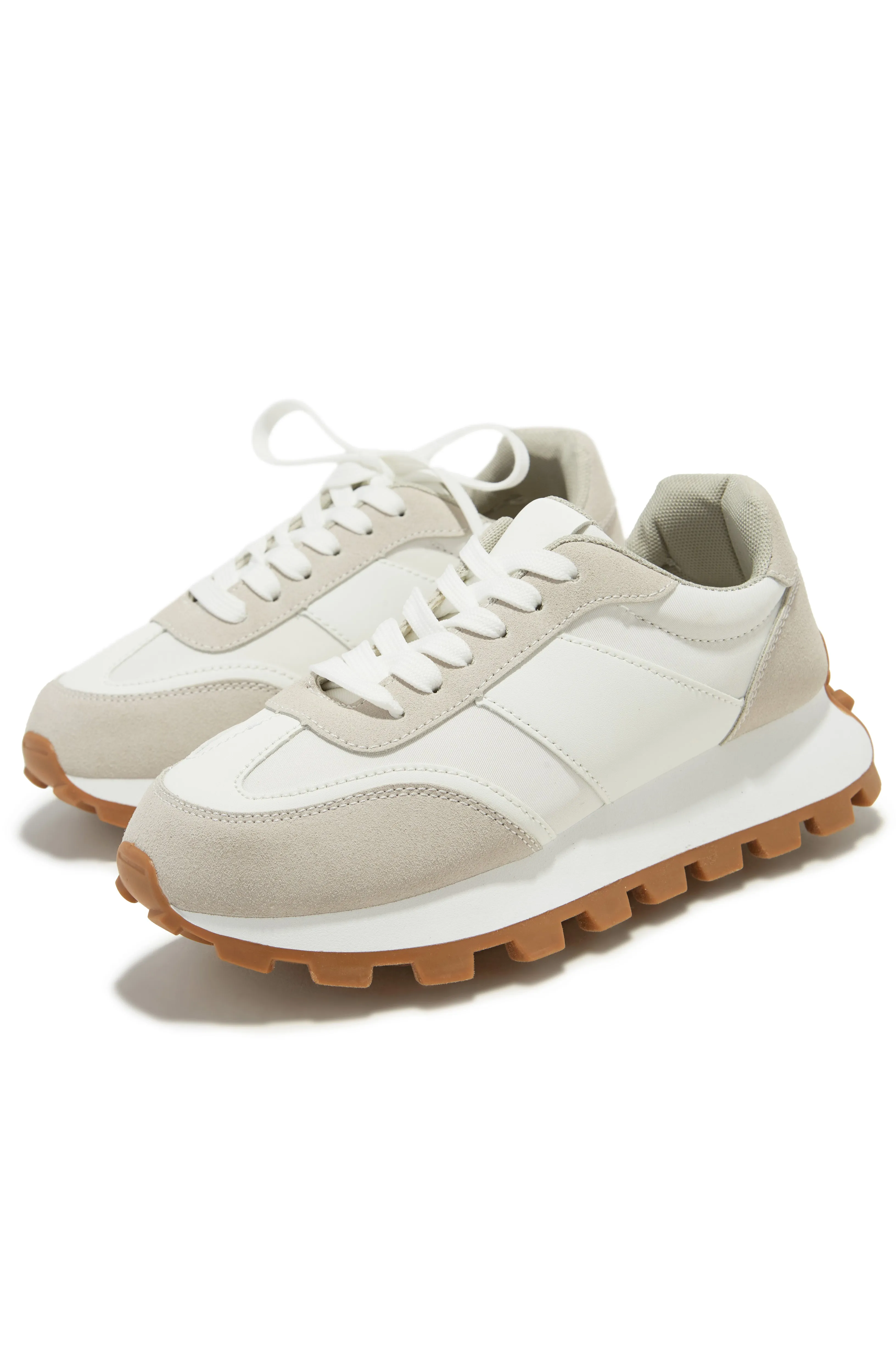 Set Goals Lace Up Sneakers - White sold by Miss Lola product image thumbnail 5