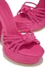 Kayden Lace Up Platform Block Heels - Pink sold by Miss Lola