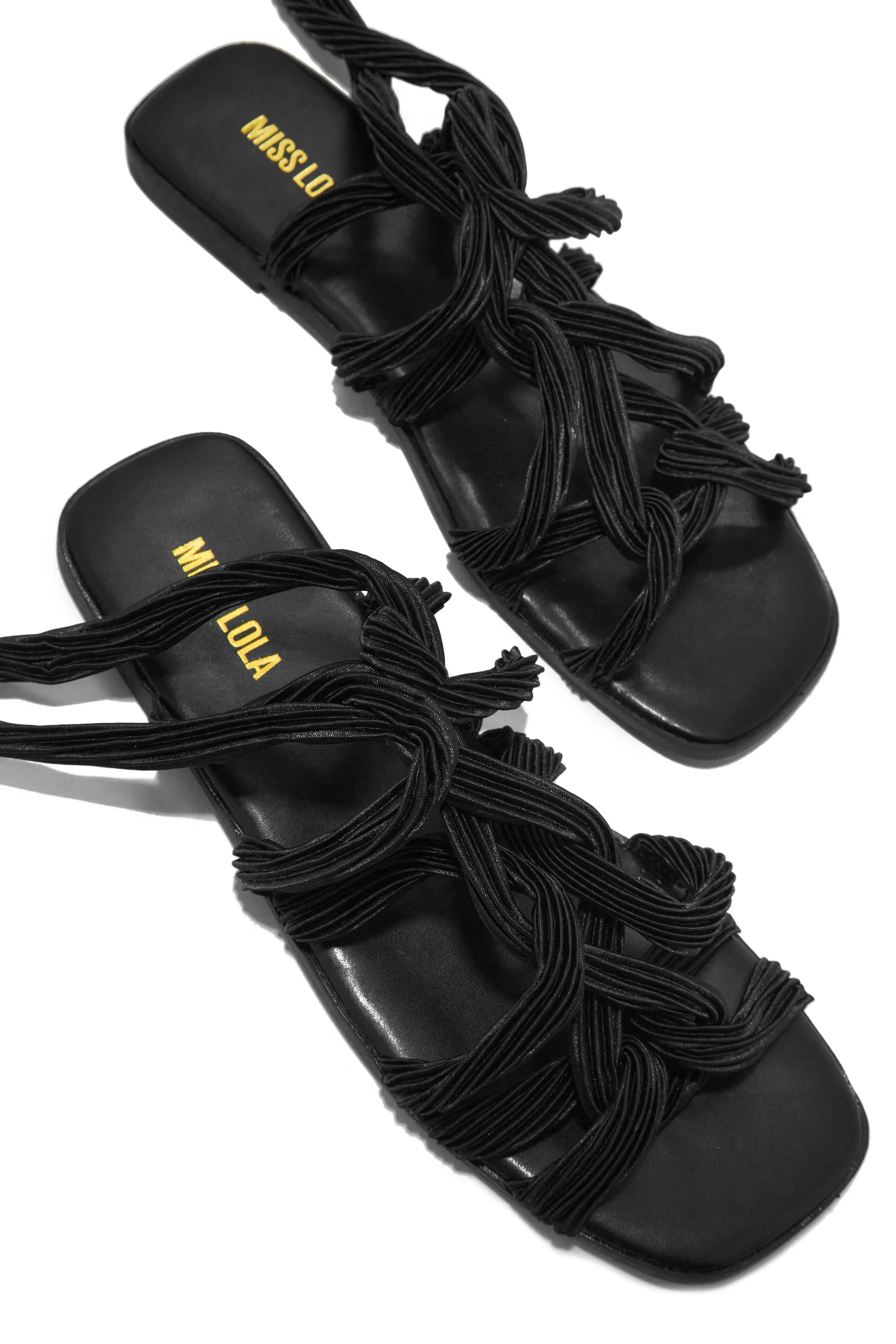 Bora Bora Lace Up Sandals - Black sold by Miss Lola