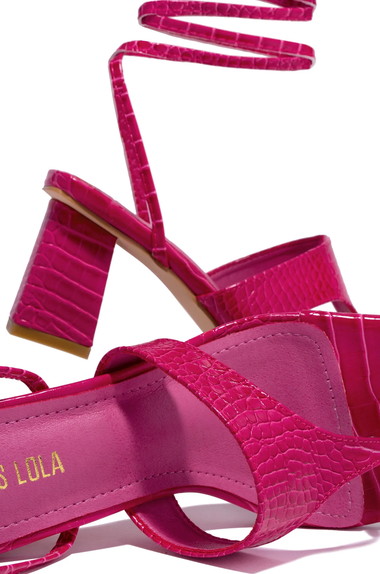 Maldina Lace Up Block Heels - Pink sold by Miss Lola product image thumbnail 5