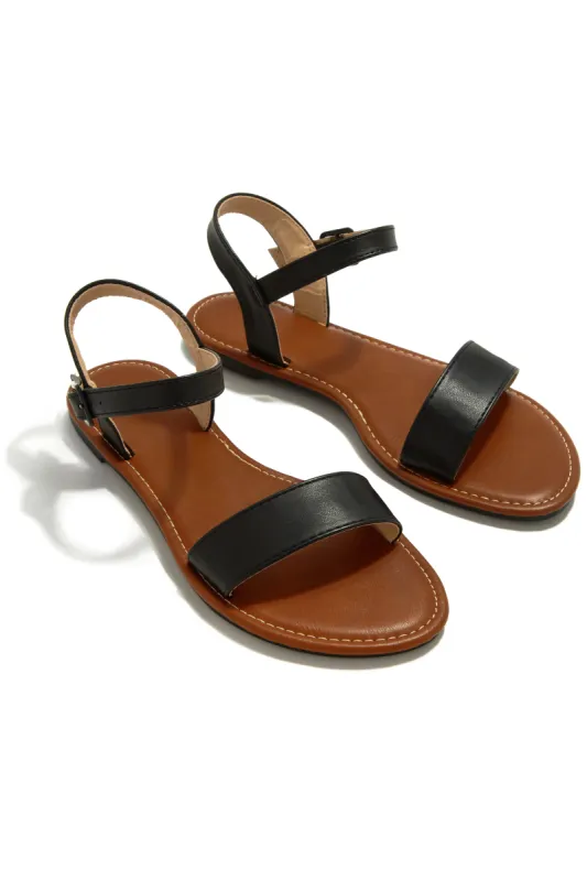 Island Cruise Flat Sandals - Black sold by Miss Lola
