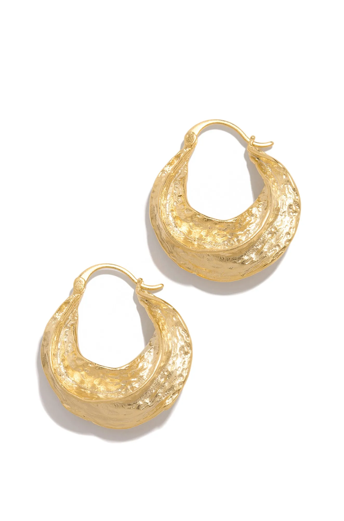 Ebba Textured Hoops - Gold sold by Miss Lola