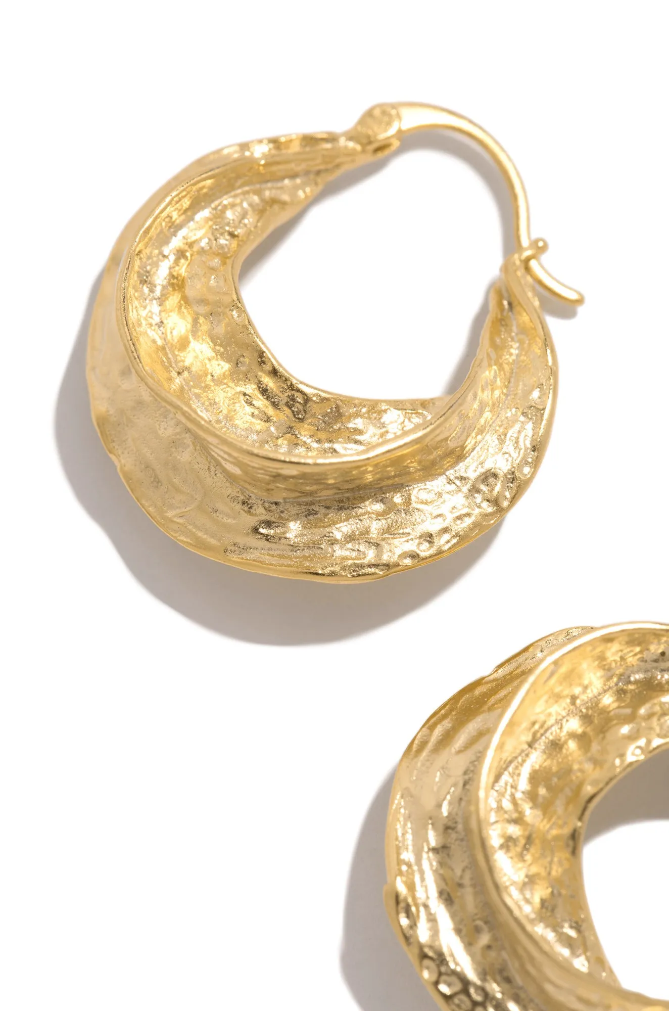 Ebba Textured Hoops - Gold sold by Miss Lola product image thumbnail 2