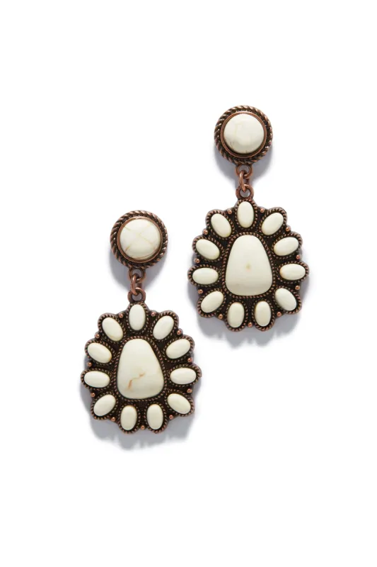 Macie Beaded Drop Earring - White sold by Miss Lola