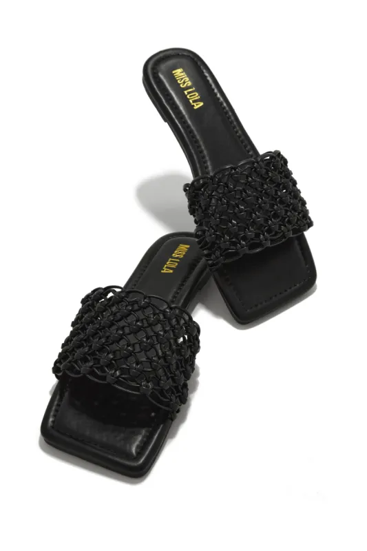 Playa Hermosa Slip On Sandals - Black sold by Miss Lola