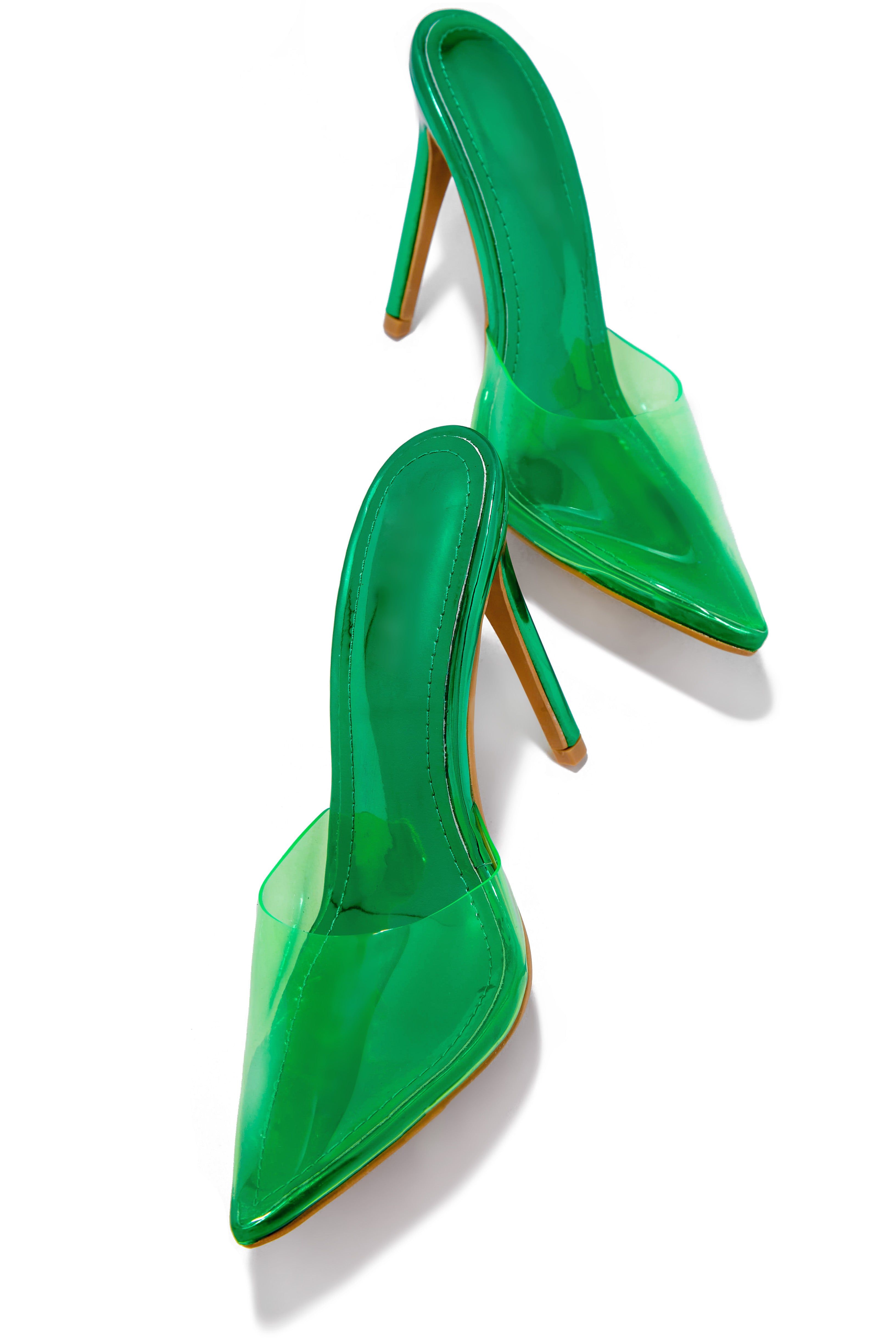 Atara High Heel Mule Pumps - Green sold by Miss Lola product image thumbnail 2