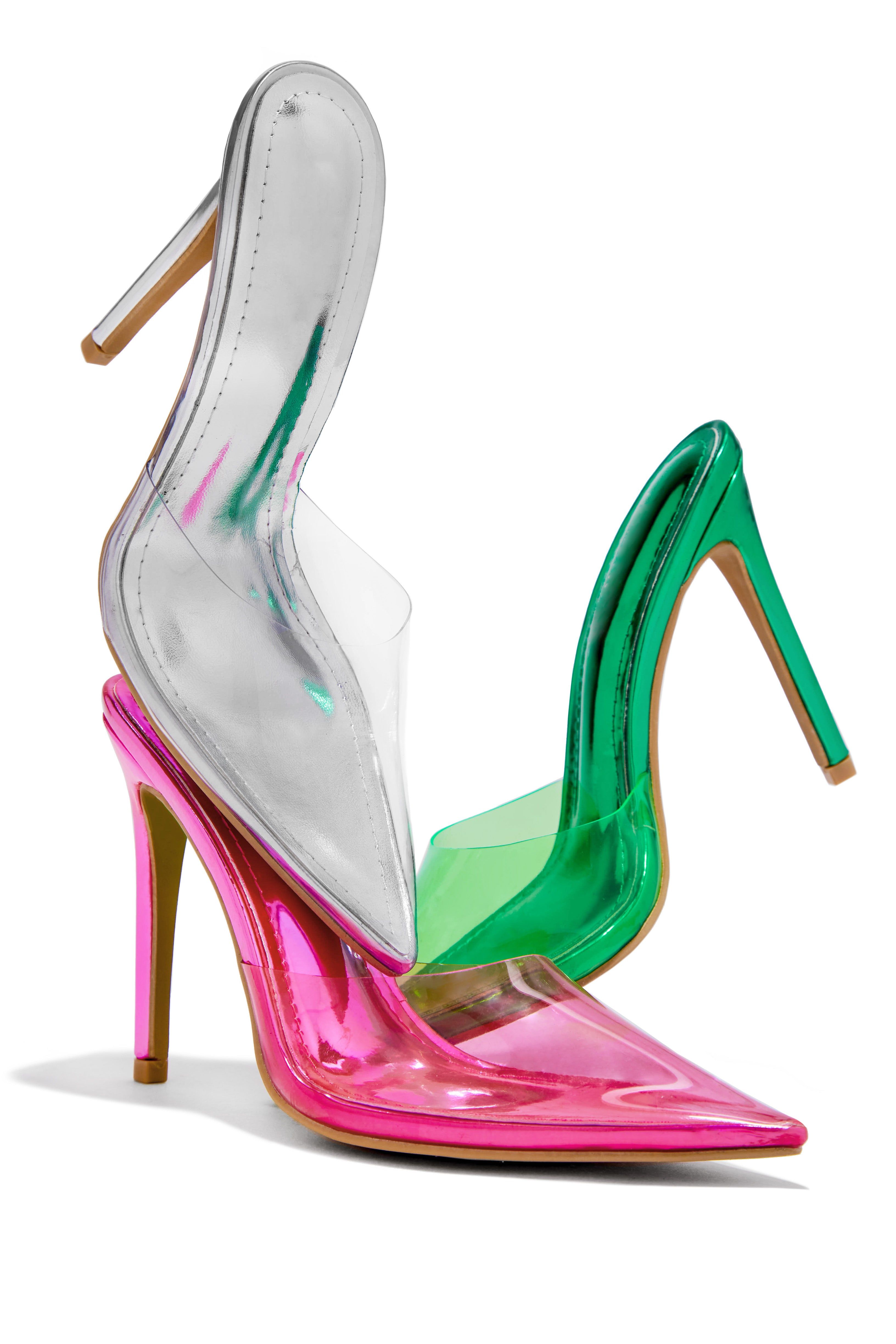 Atara High Heel Mule Pumps - Green sold by Miss Lola product image thumbnail 4