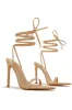 Into The Night Lace Up High Heels - Nude sold by Miss Lola