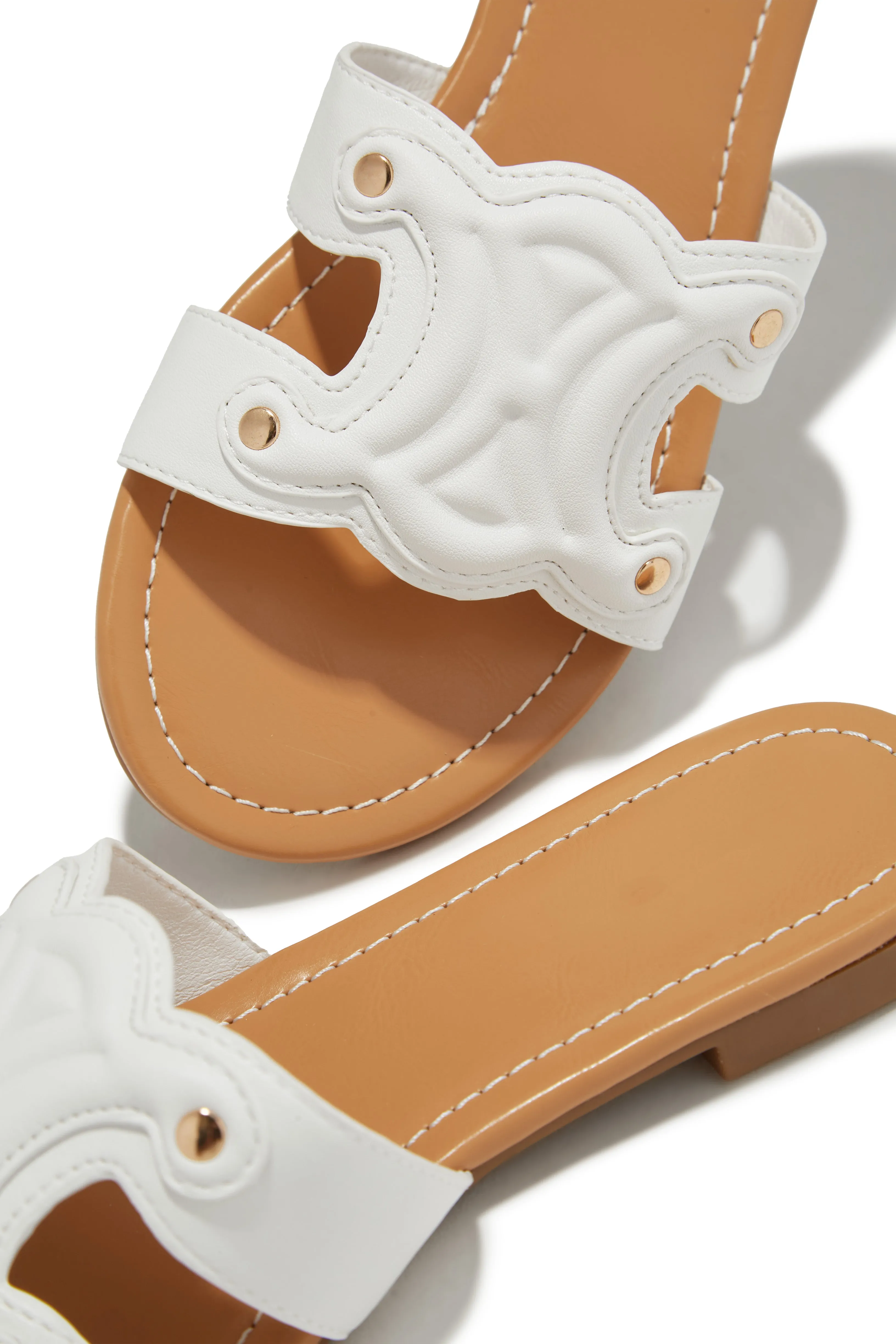 Paris Trips Slip On Sandals - White sold by Miss Lola product image thumbnail 3