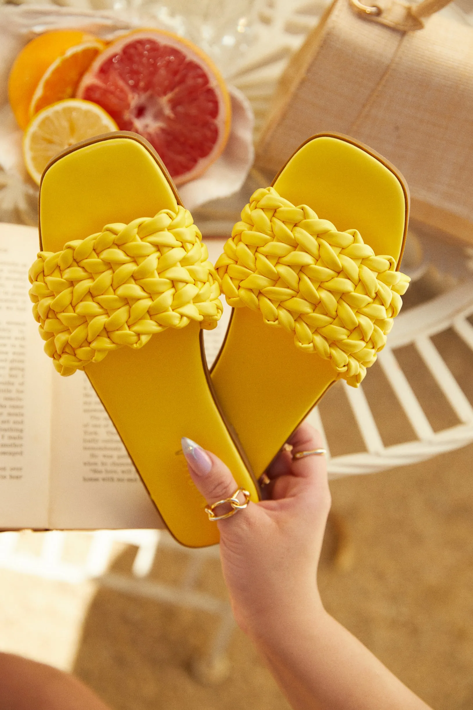 Tulum Sun Slip On Sandals - Yellow sold by Miss Lola