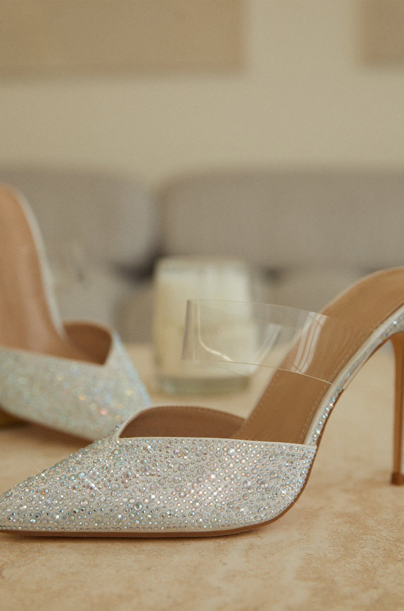 Ezri Embellished Slip On Mule Pumps - Silver sold by Miss Lola product image thumbnail 4