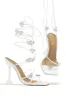 About Love Embellished Lace Up High Heels - White sold by Miss Lola