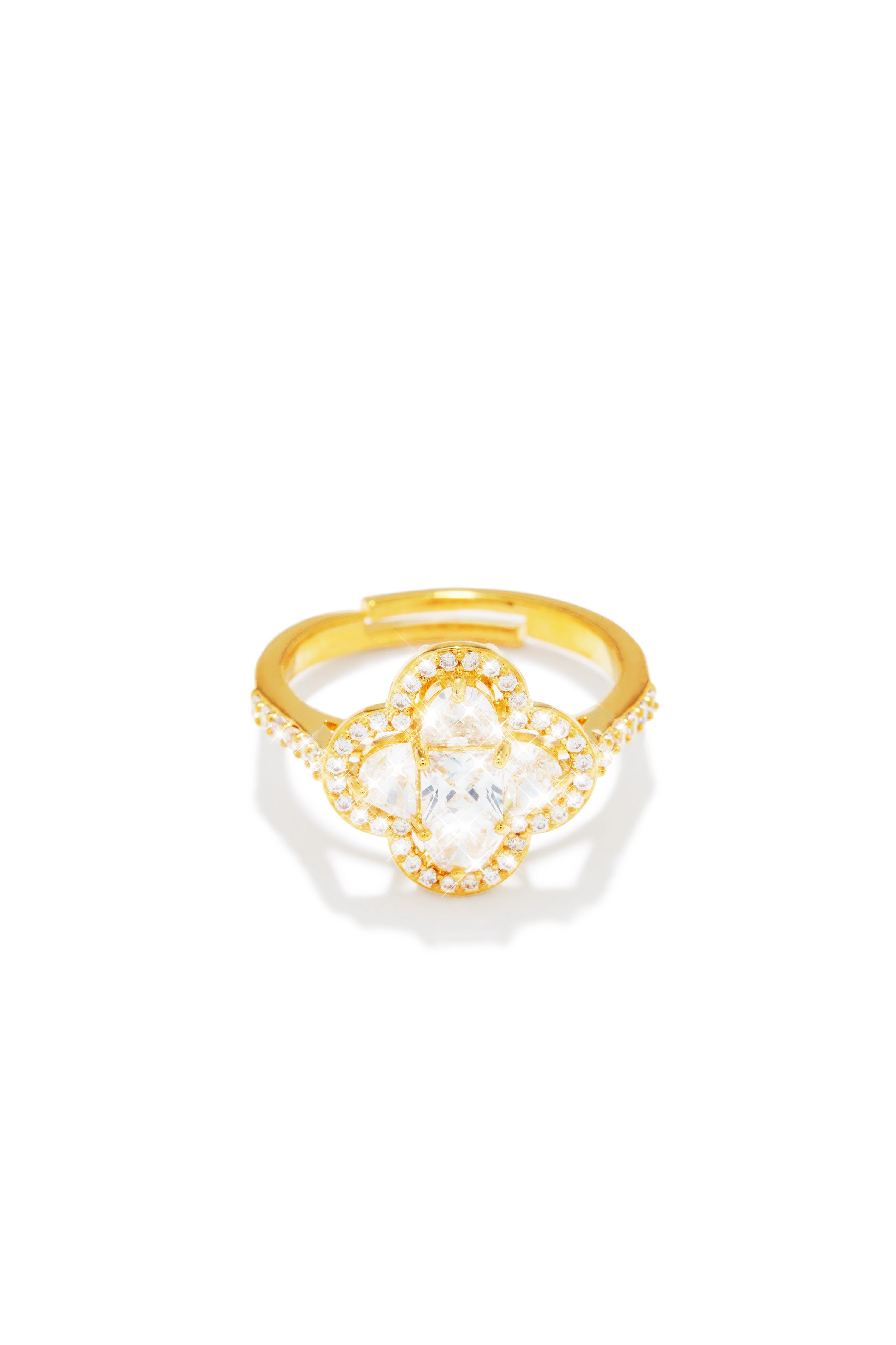 Lucky Girl Gold Plated CZ Emerald Ring - Green sold by Miss Lola product image thumbnail 5