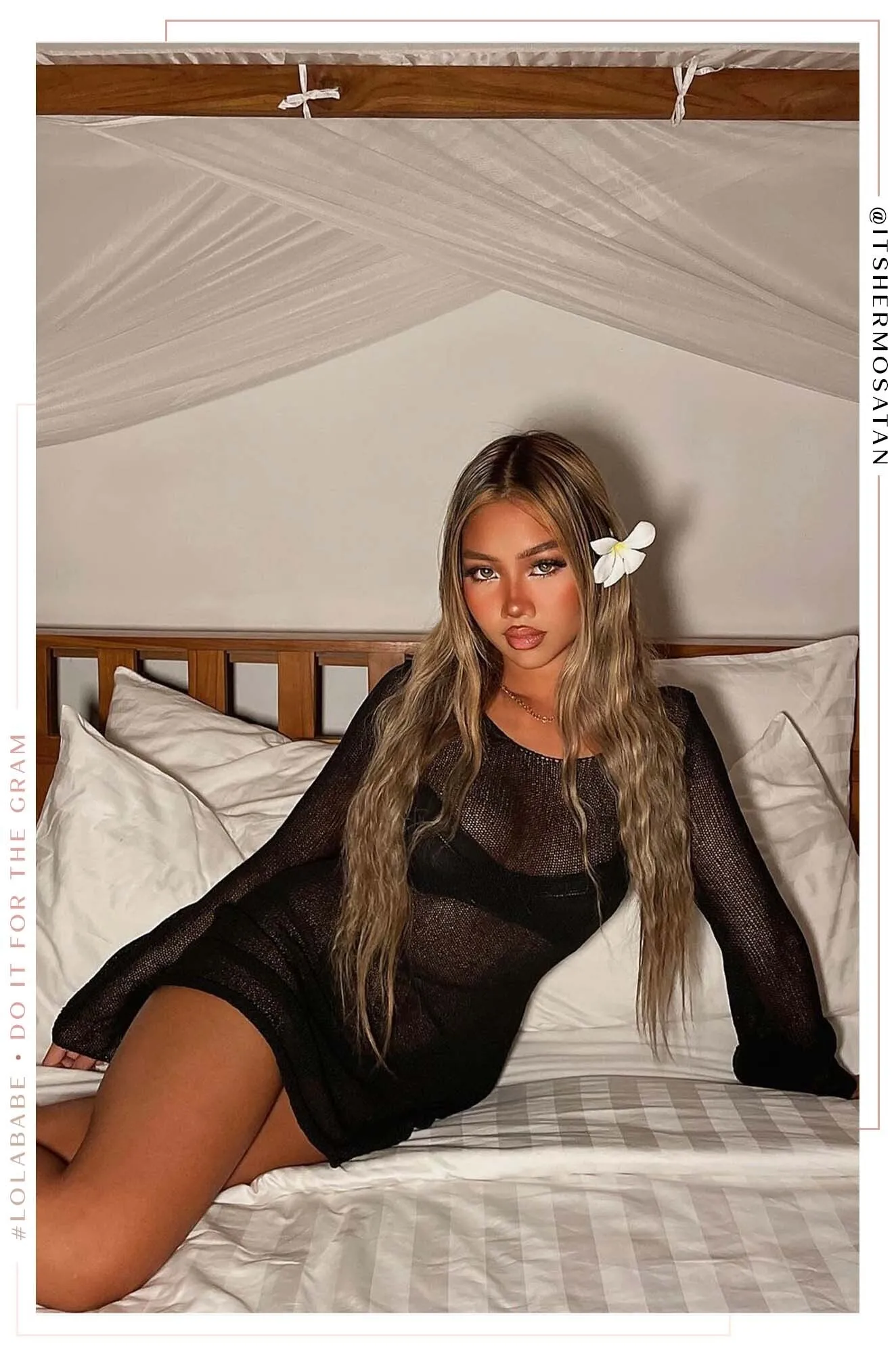 Caelyn Long Sleeve Mini Dress - Black sold by Miss Lola product image thumbnail 2