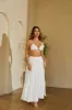 Muriel Maxi Tiered Skirt - White sold by Miss Lola