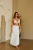 Muriel Maxi Tiered Skirt - White sold by Miss Lola