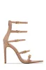 Milani Single Sole Multi Strap High Heels - Nude sold by Miss Lola