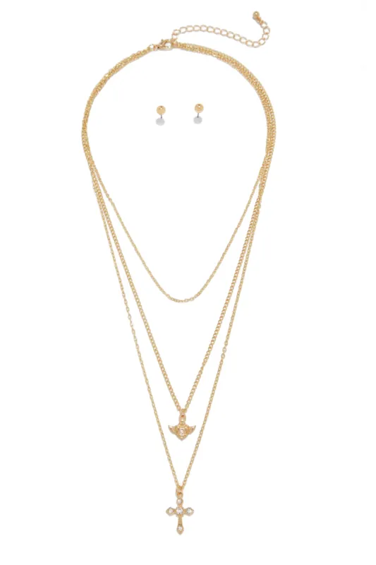 Feeling Blessed Layered Necklace - Gold sold by Miss Lola